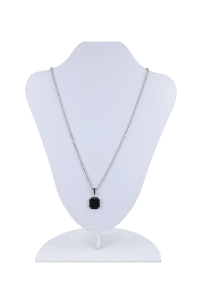 collar piedra onix en collar PLATA COMBO