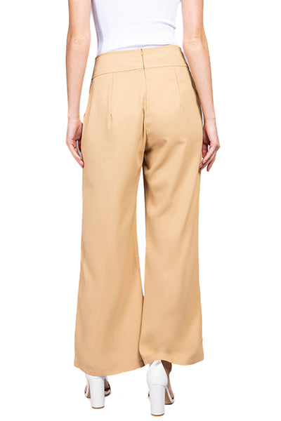 Pantalón Wide Leg Cintura V MOSTAZA