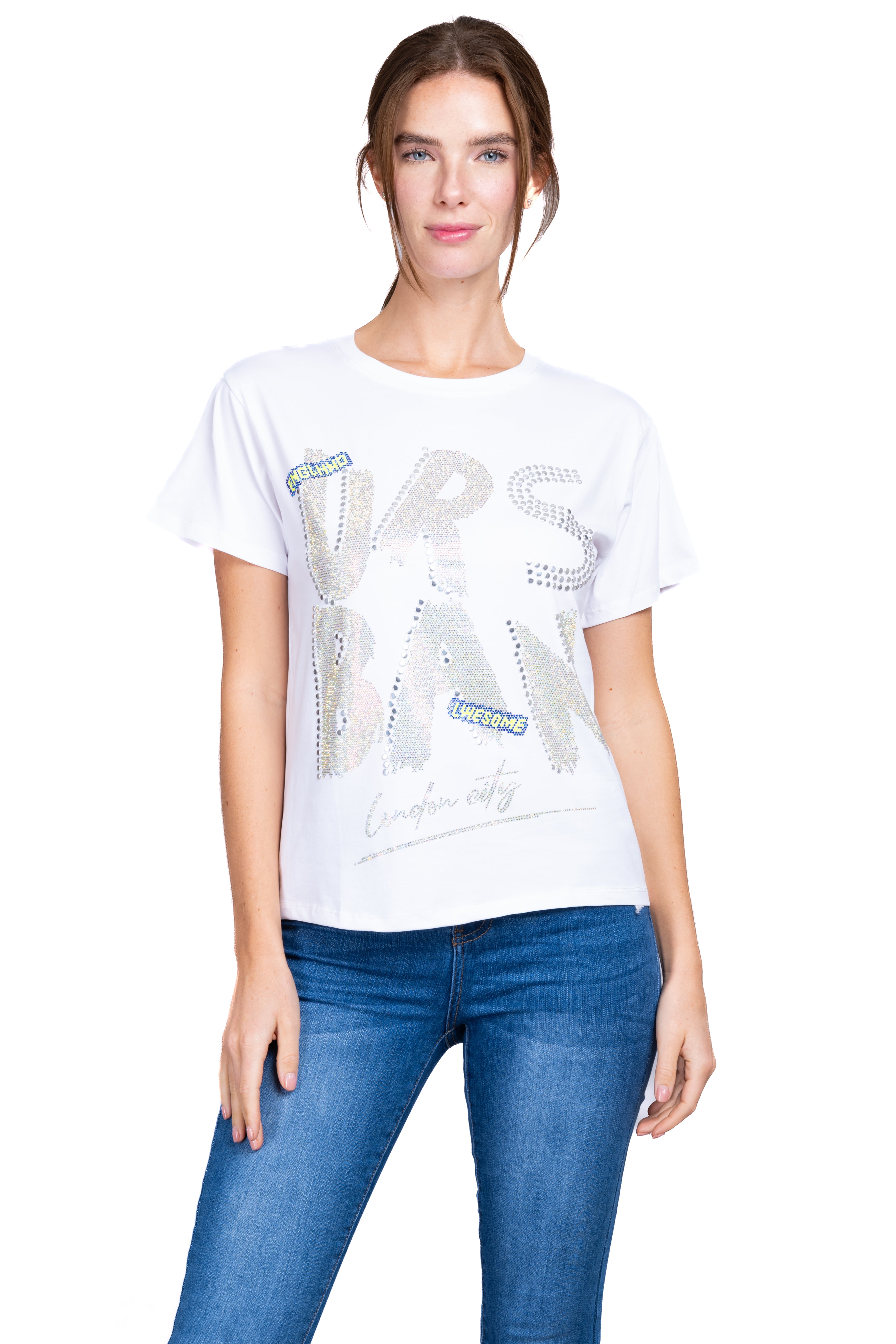 Playera phrase shine WHITE