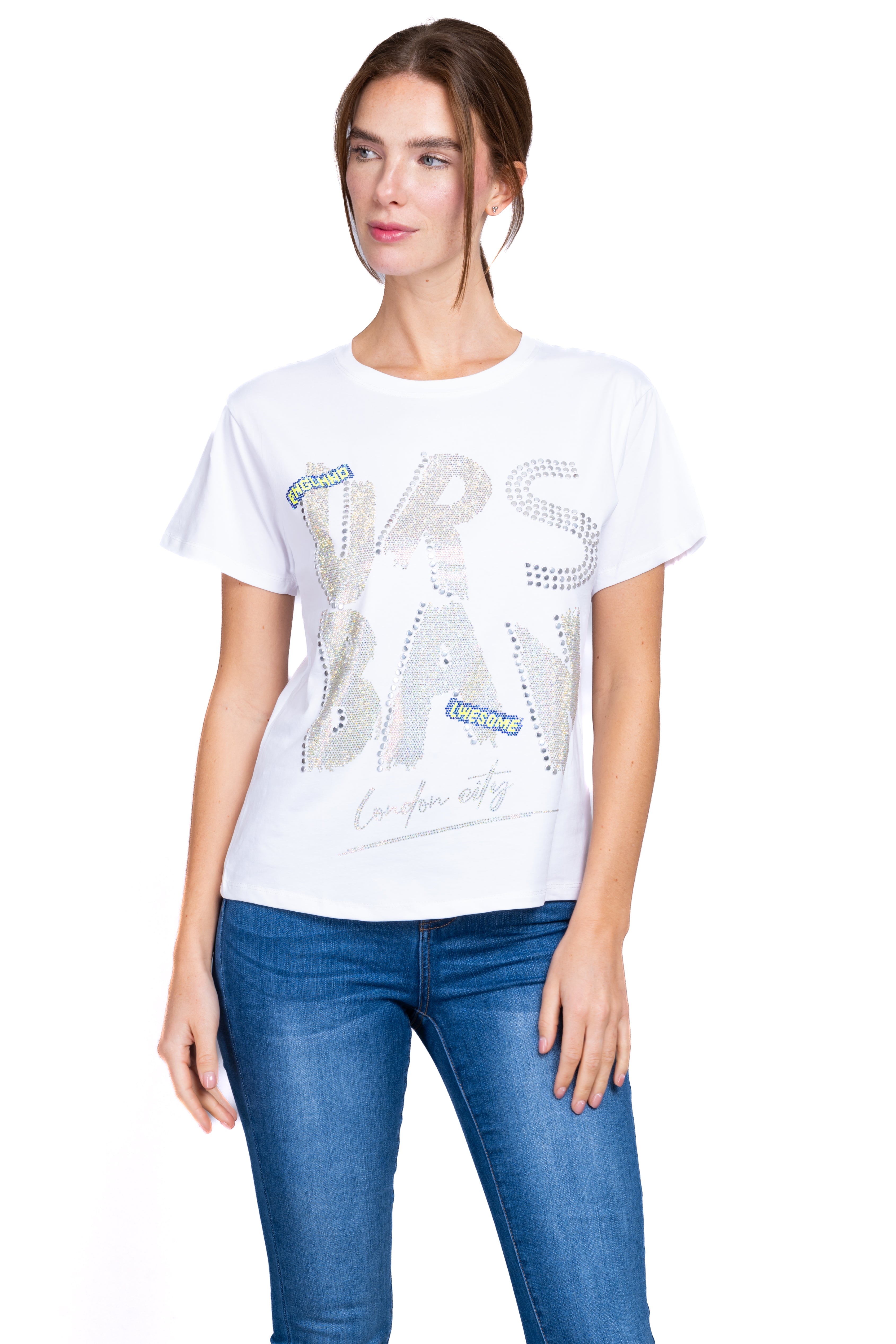 Playera phrase shine WHITE