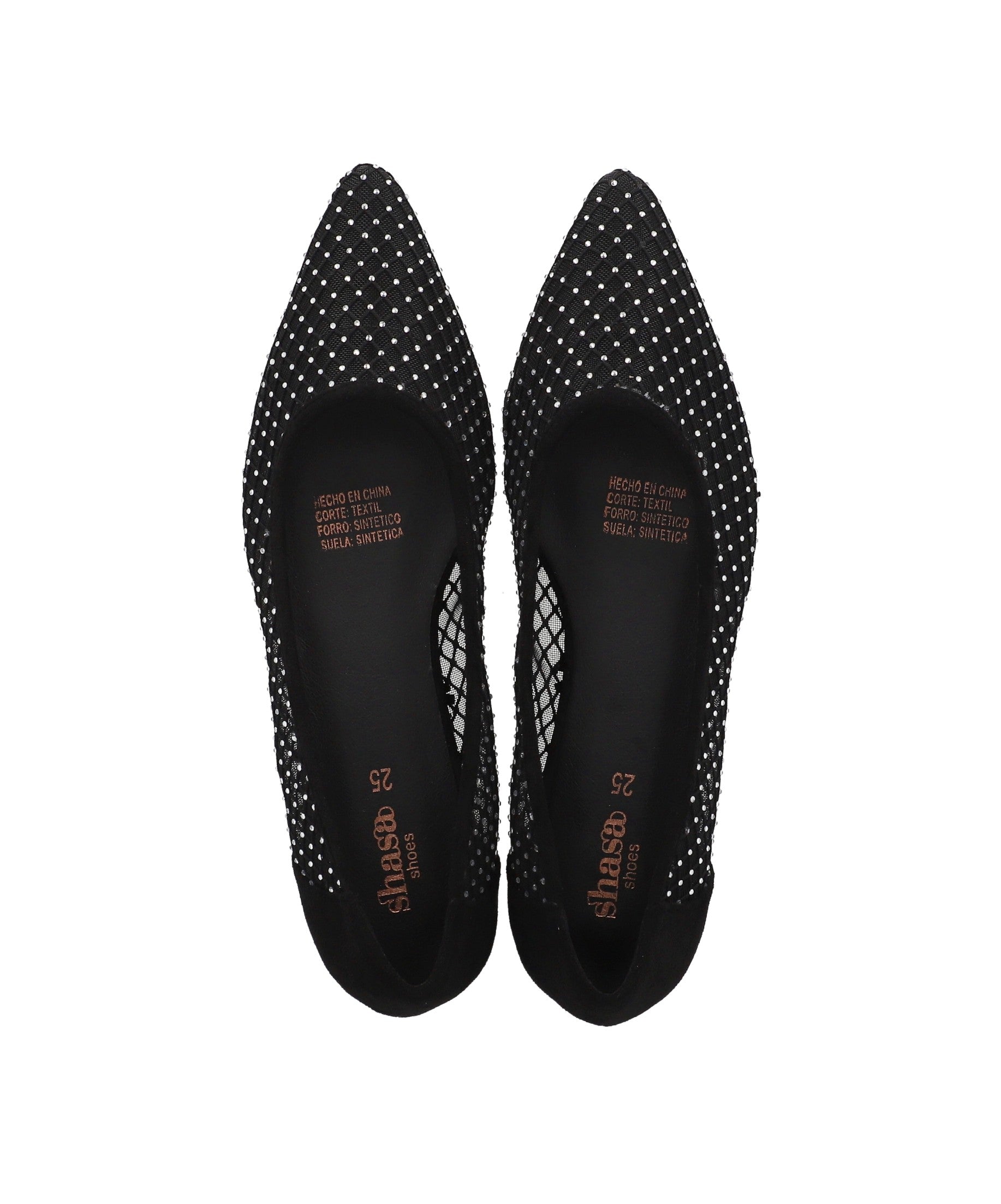 Flat puntal mesh brillos NEGRO