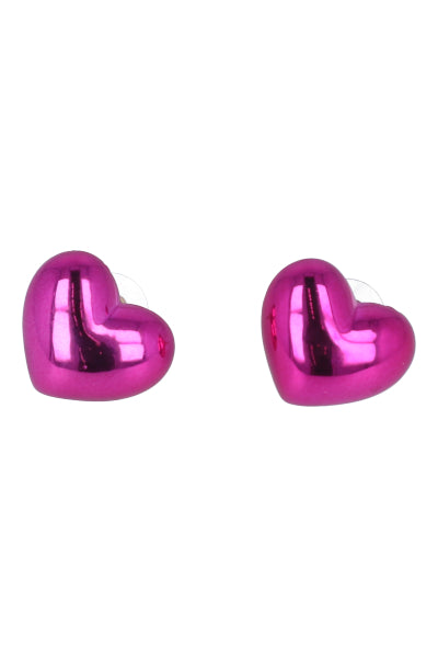 Metallic Heart Studs Fiusha