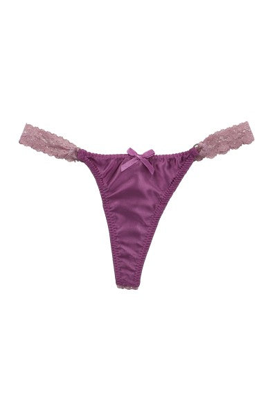 Tanga satin mesh PURPLE