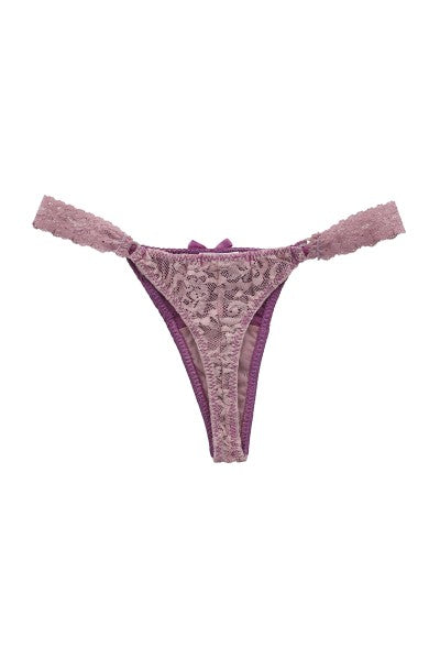 Tanga satin mesh PURPLE