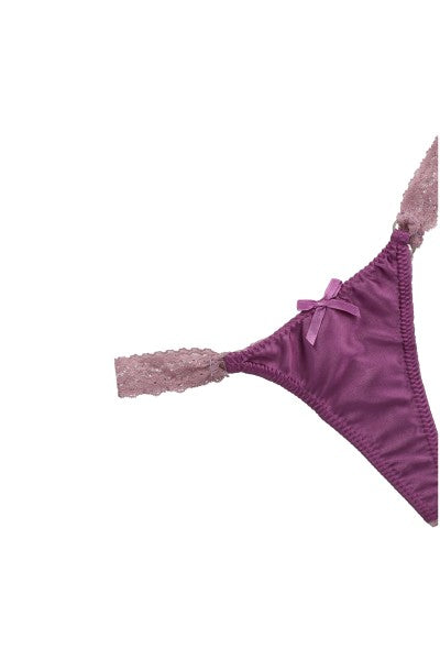 Tanga satin mesh PURPLE