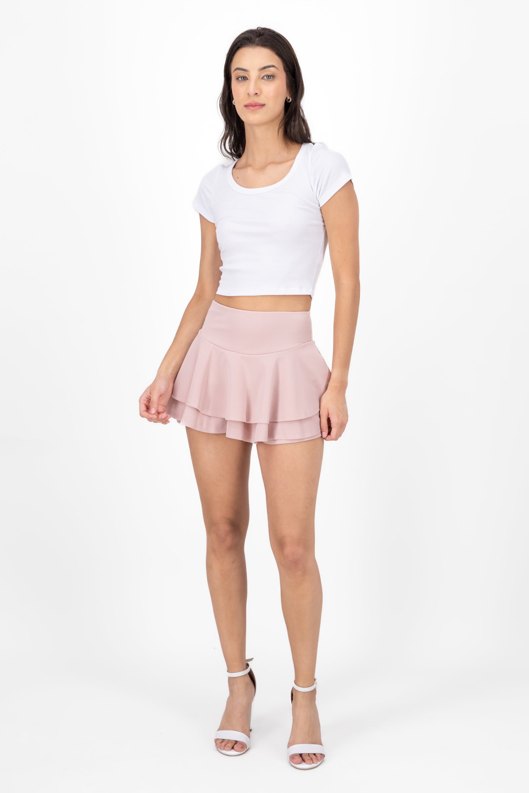 Falda Triple Olan Lisa CREMA