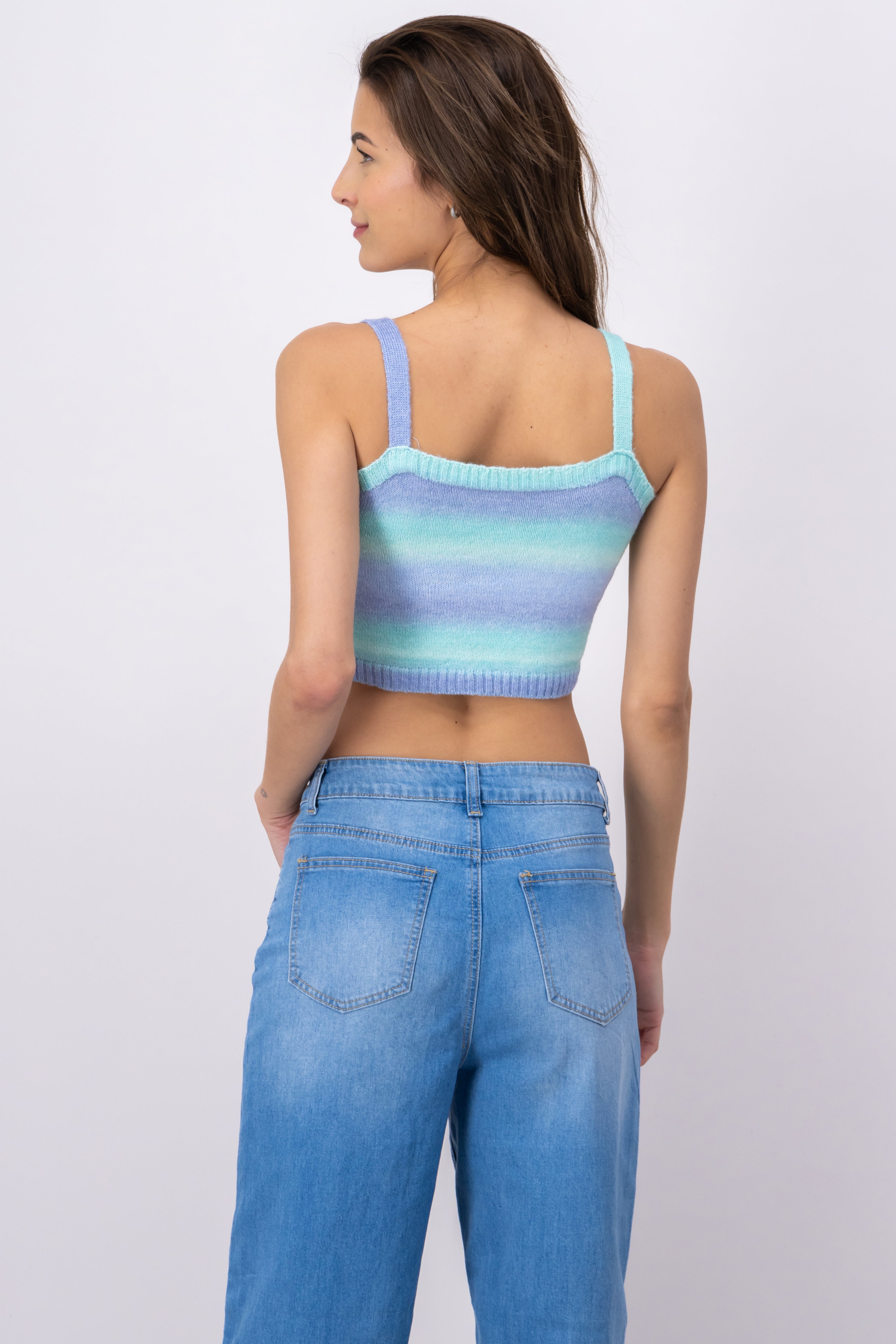 Top soft stripes stripes Combo blue