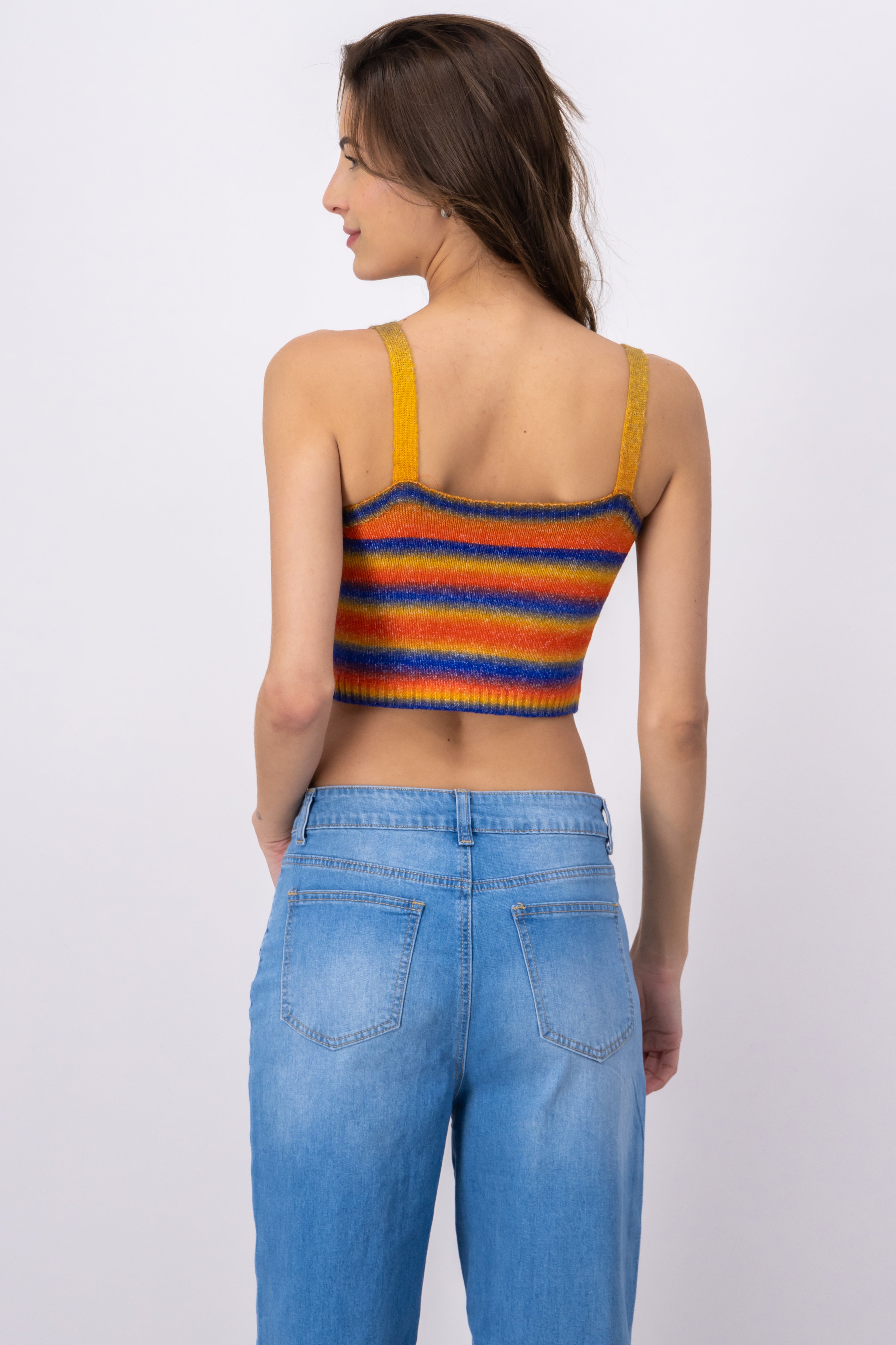 Top soft stripes stripes Combo orange