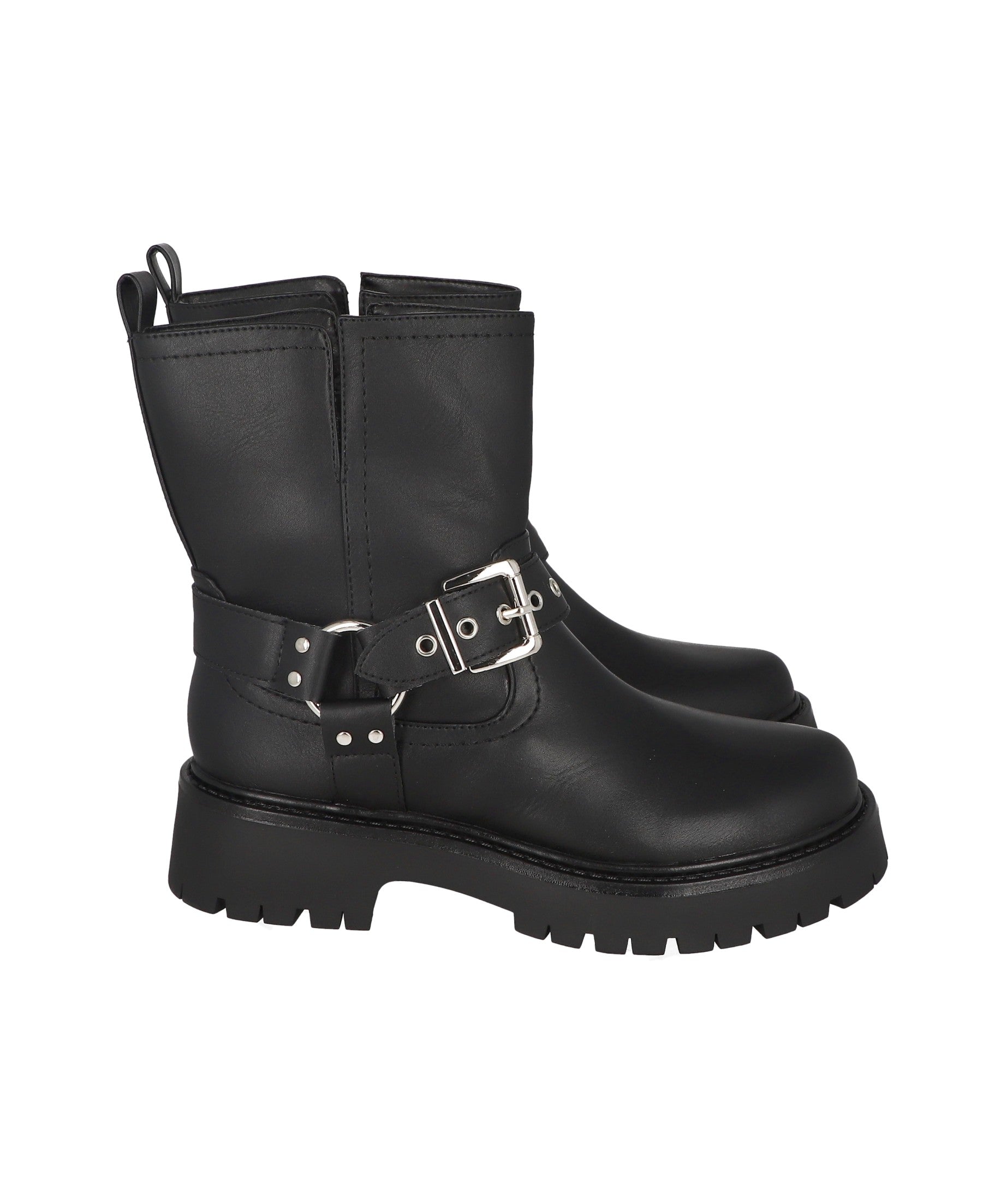 Botas biker hebillas NEGRO