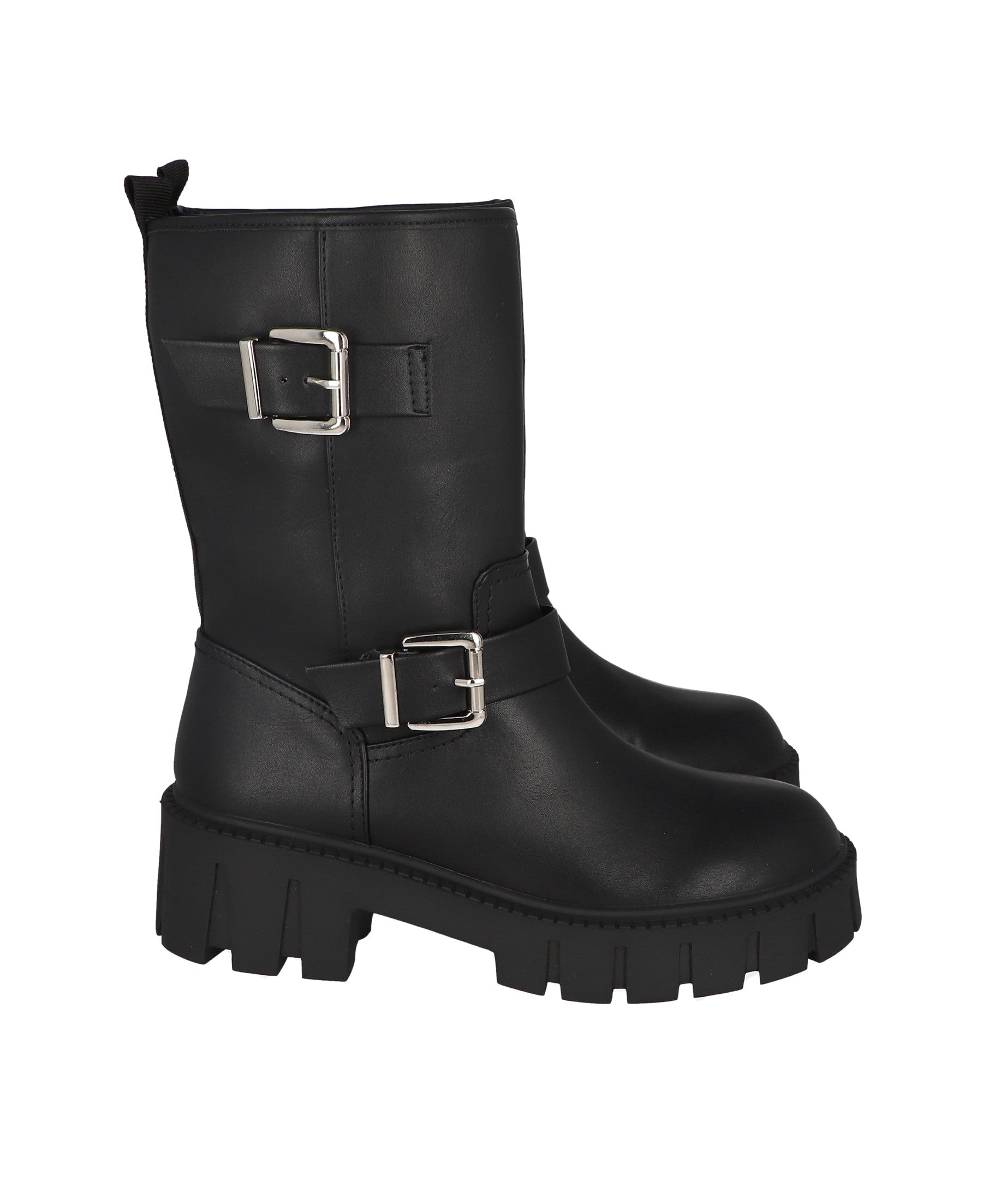 Botas biker hebilla doble NEGRO