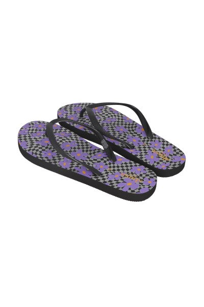 Flip Flops Flores Cuadros PURPLE