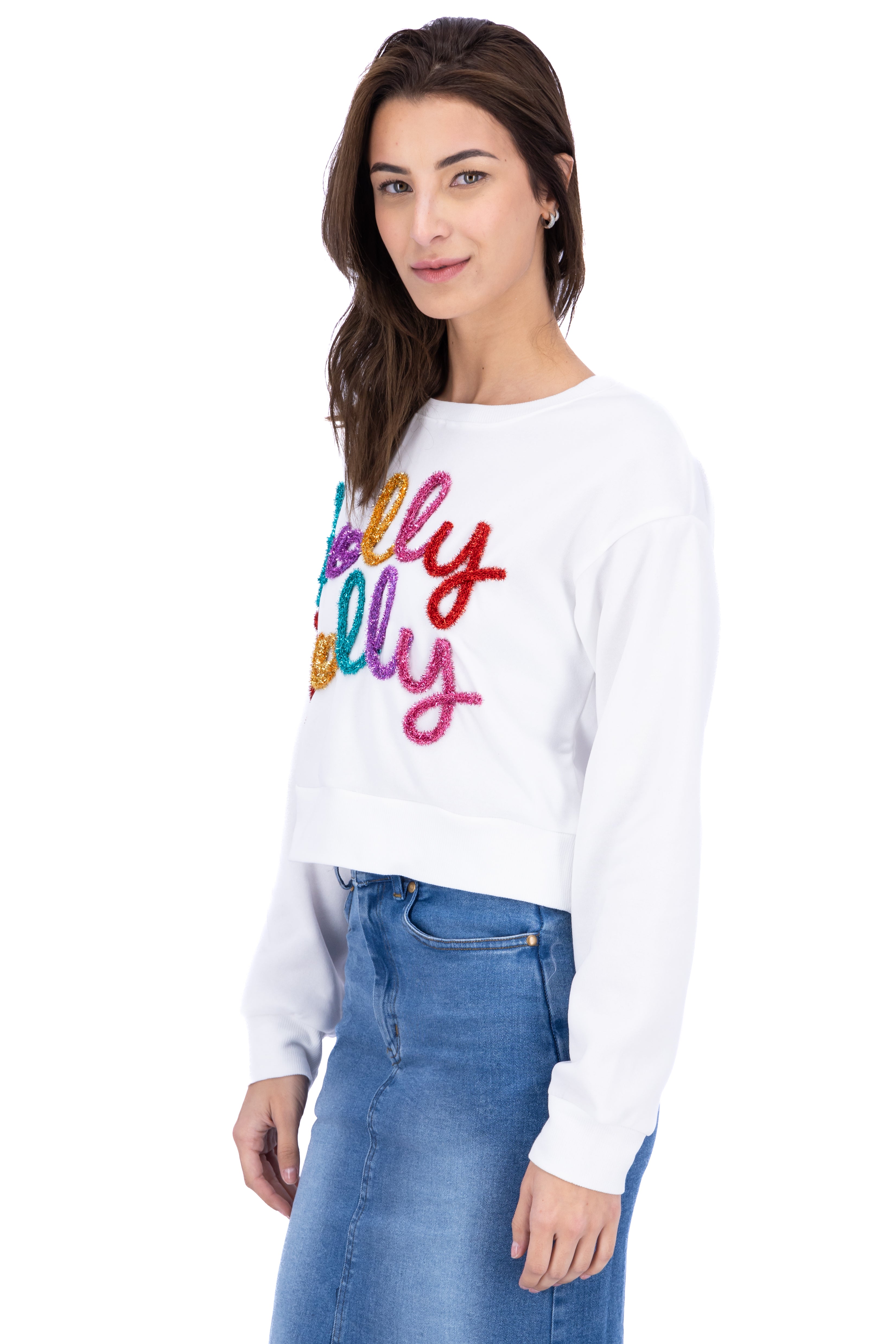 Holly Jolly Brillos Christmas Sweatshirt White Combo