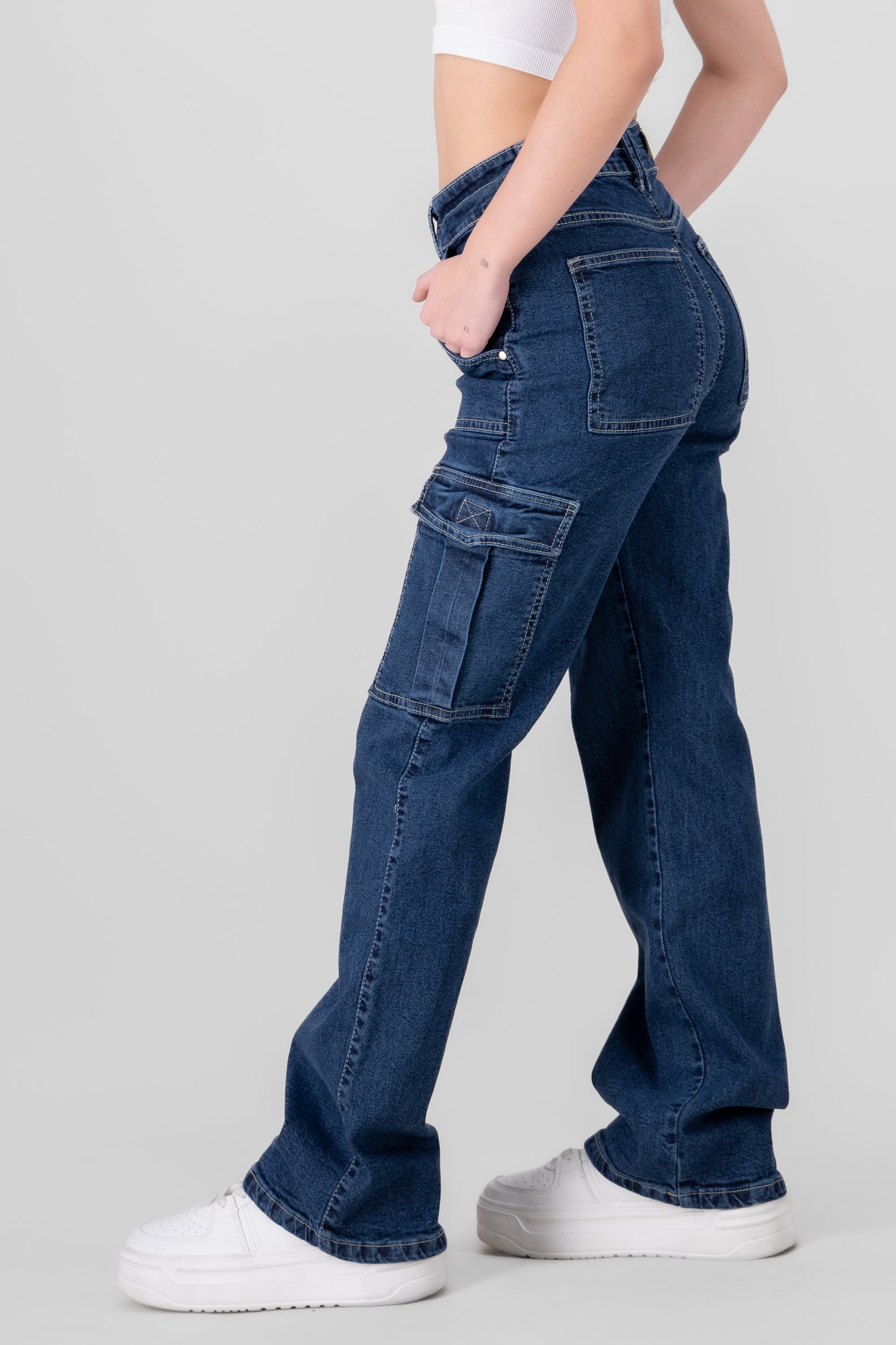 Jeans Lateral Pocket Pockets Dark Wash