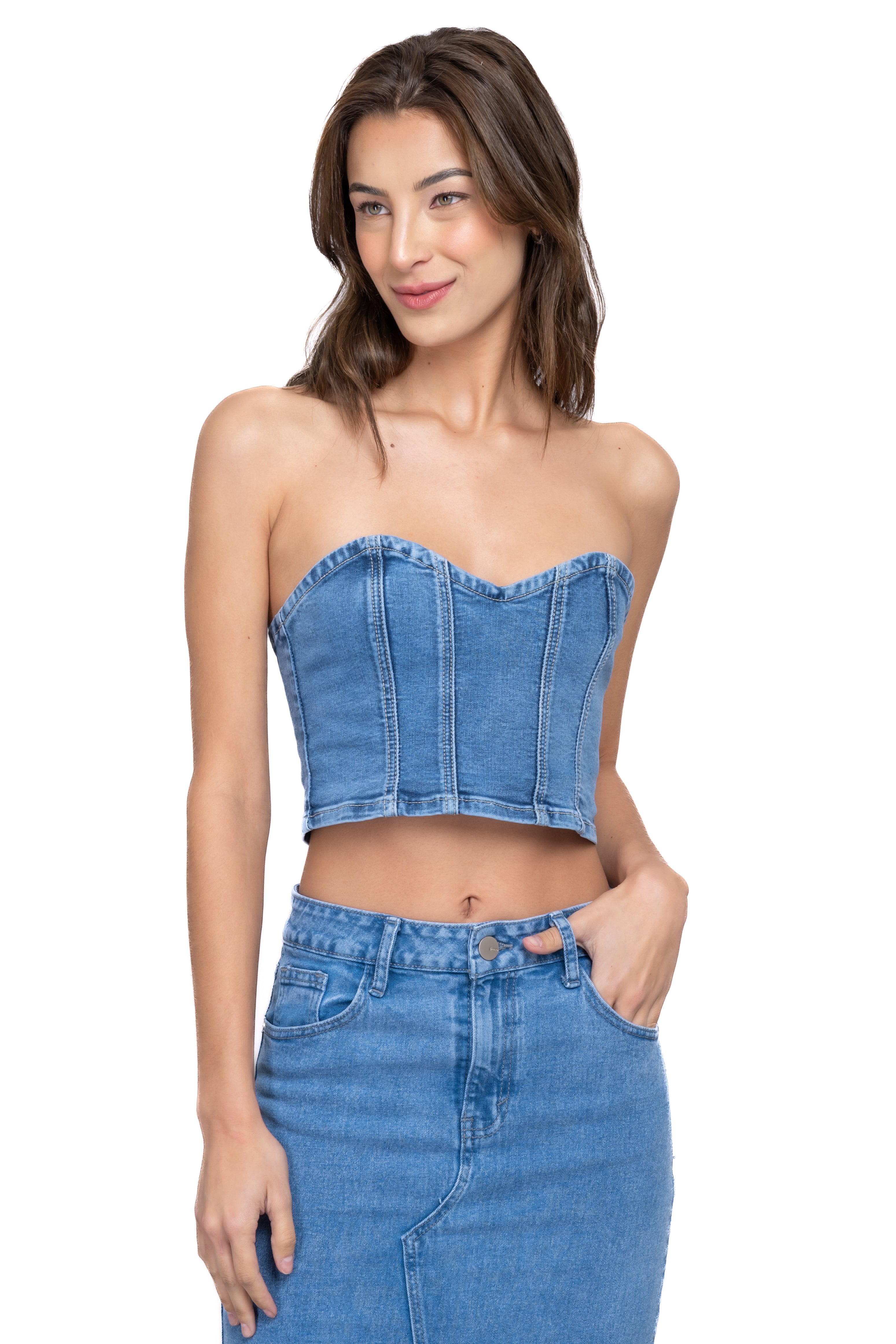 Top Corset Denim ACID LIGHT