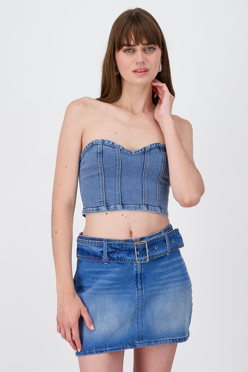 Top Corset Denim ACID MEDIO