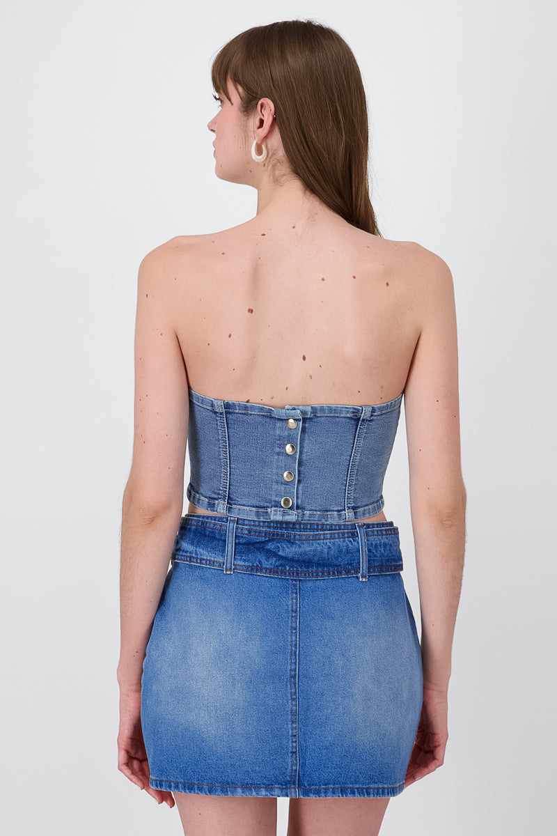 Top Corset Denim ACID MEDIO