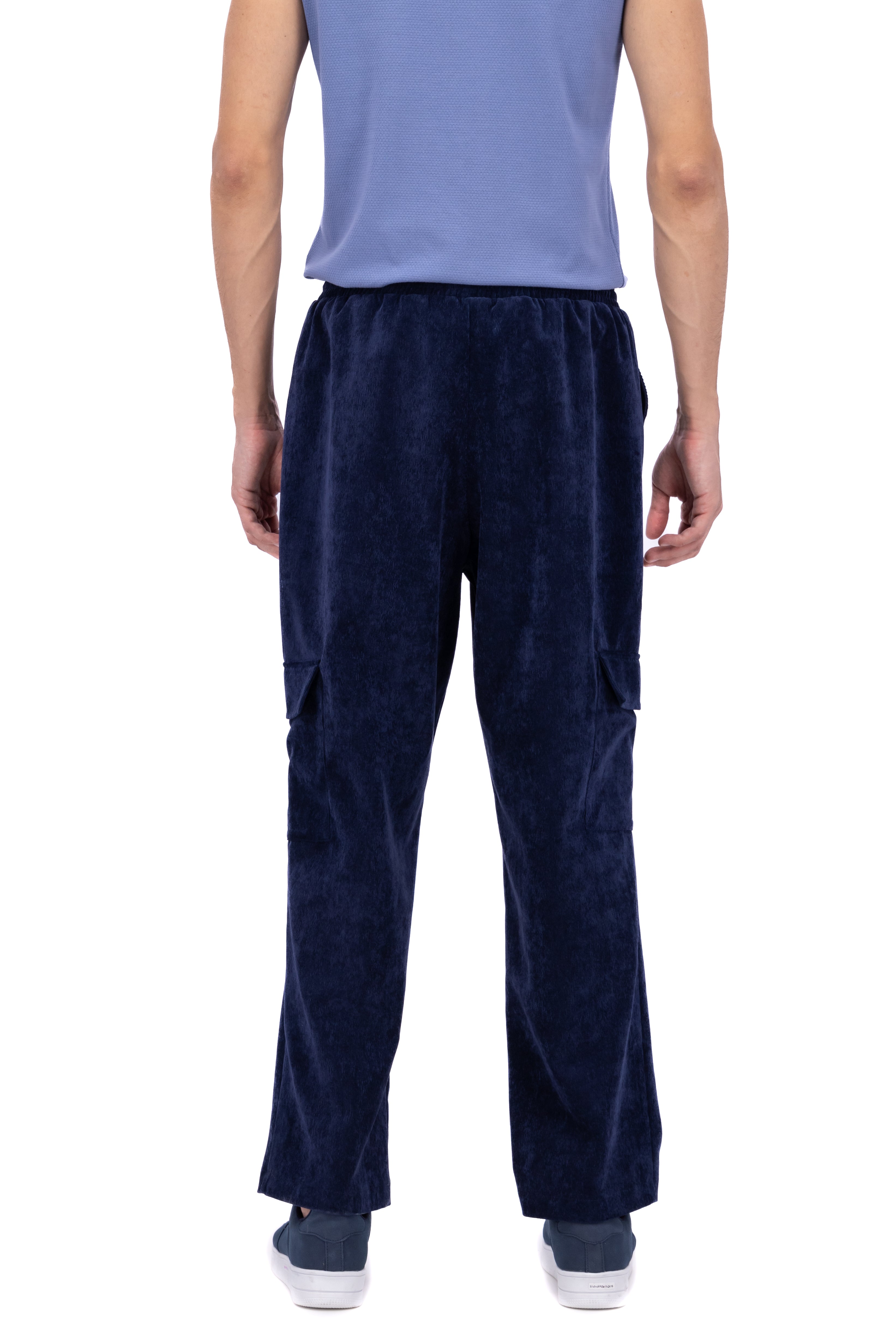 Straight pants velvet MARINE