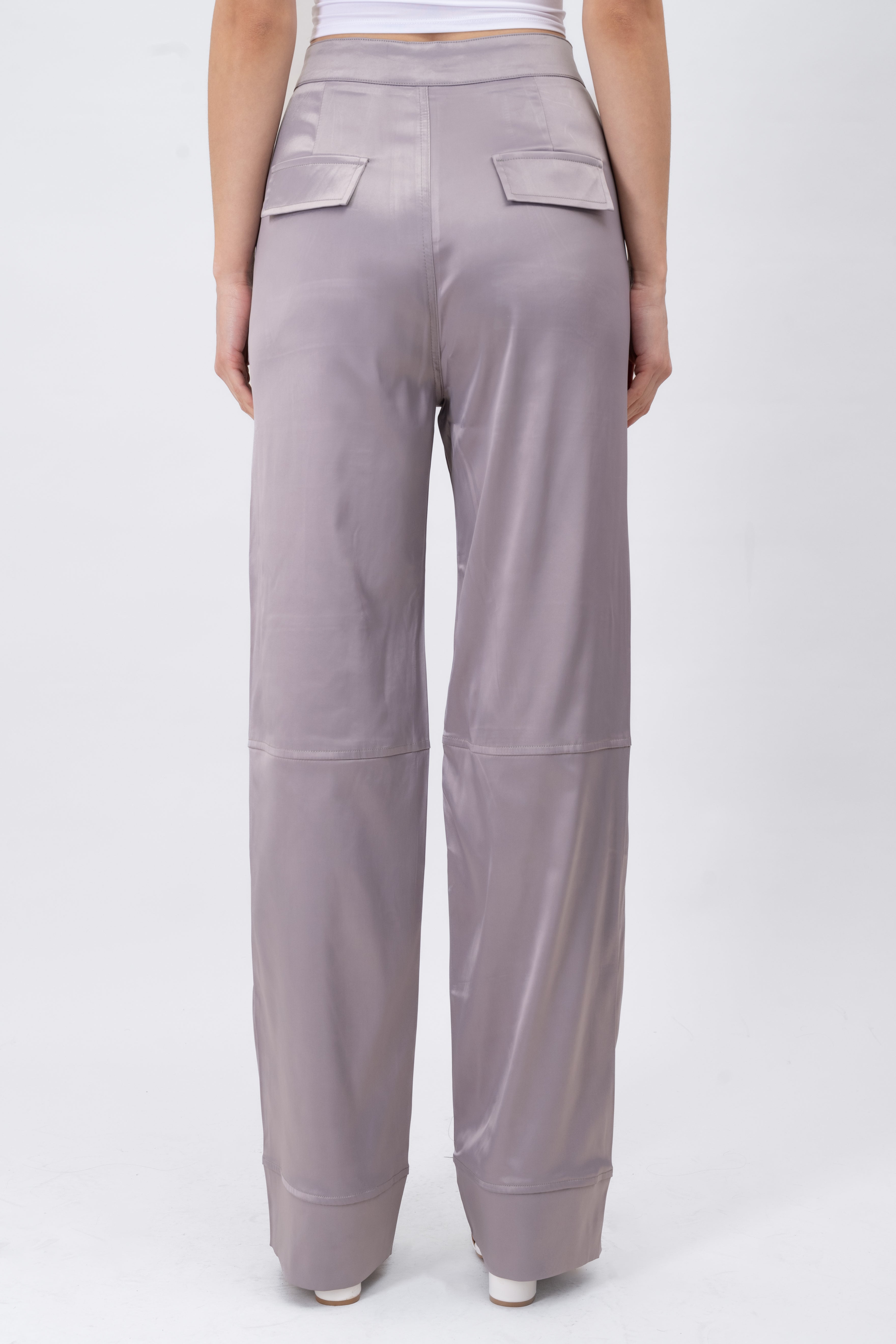 Straight satin pants GREY