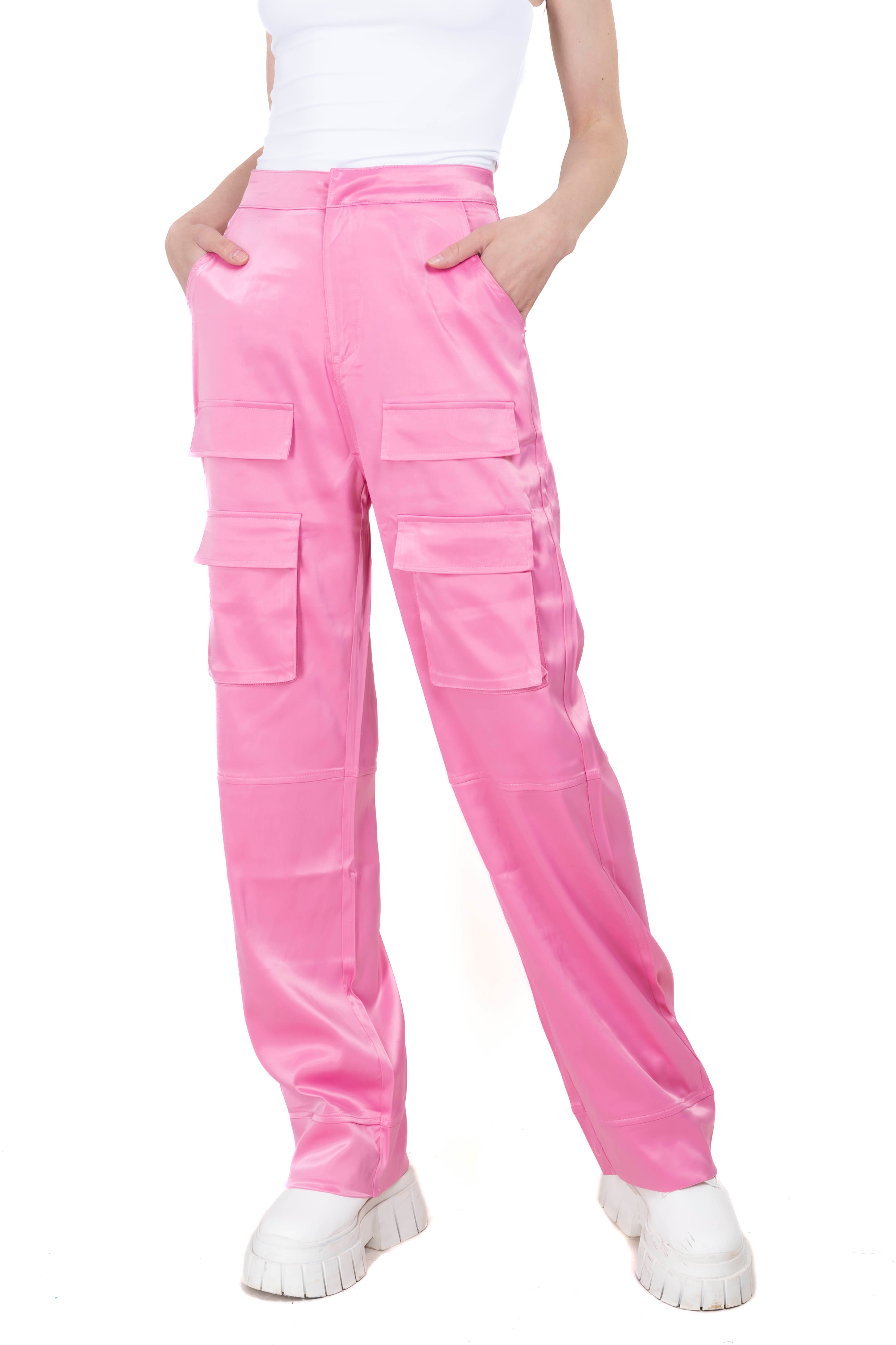 Straight satin pants PINK