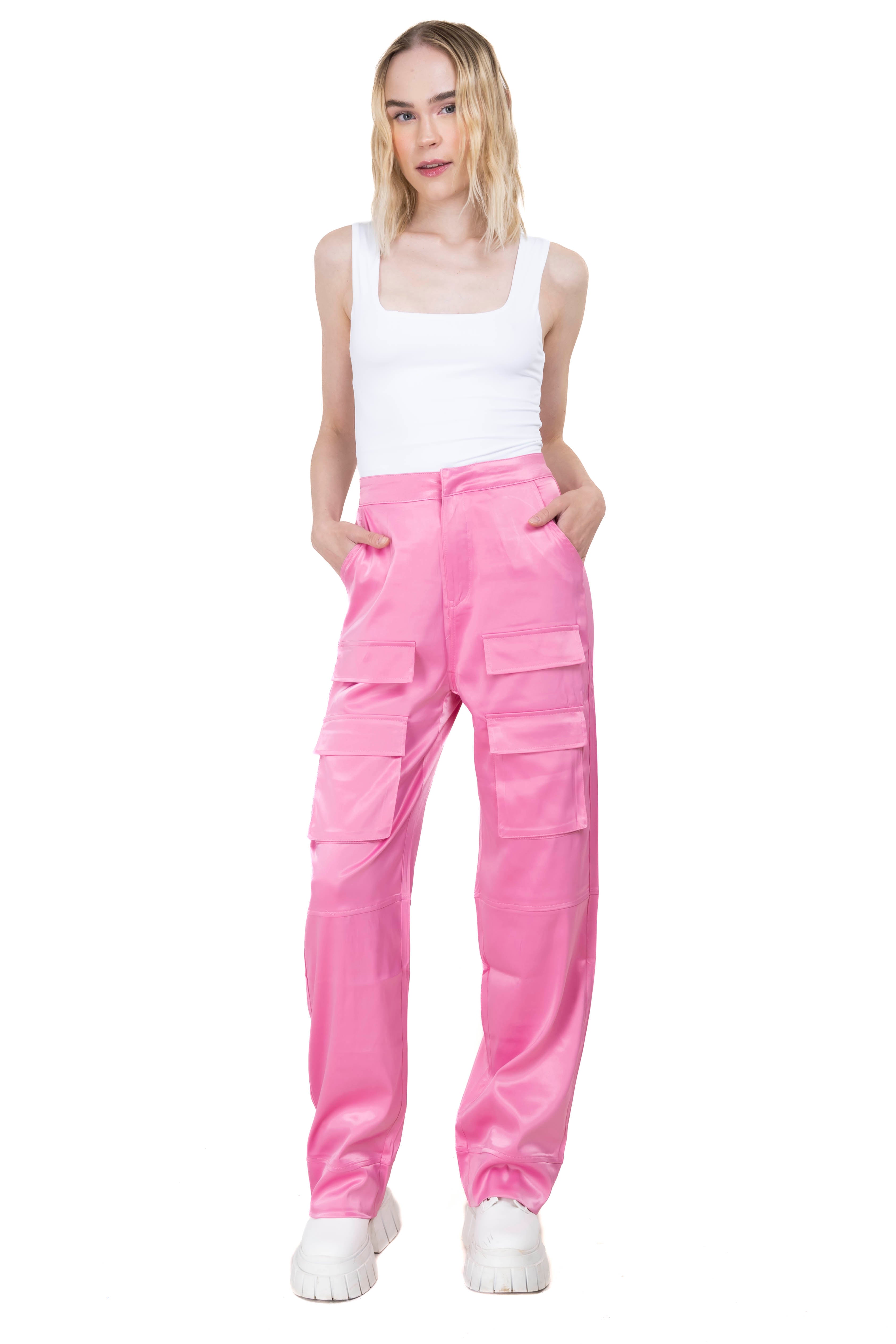 Straight satin pants PINK