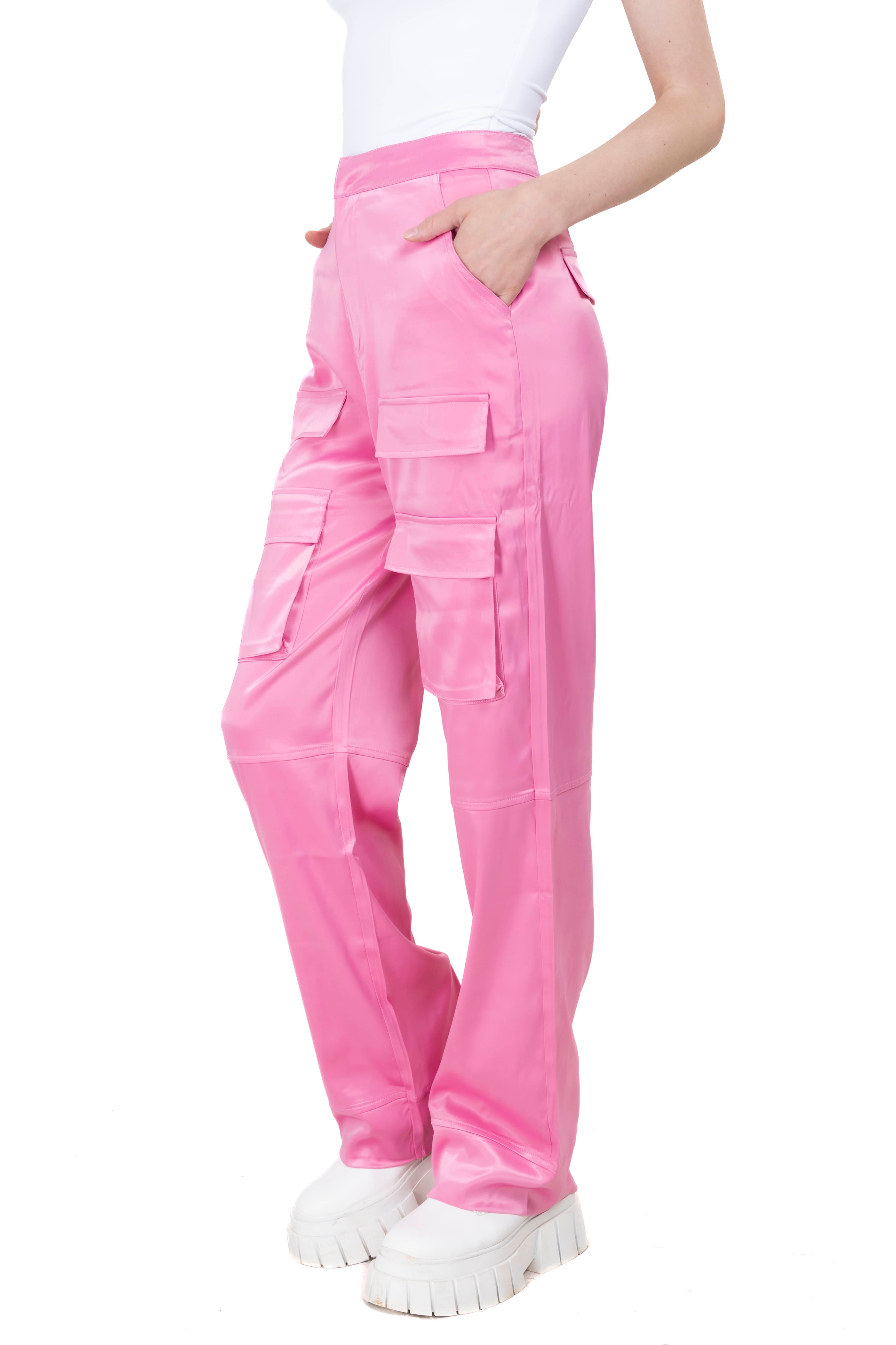 Straight satin pants PINK