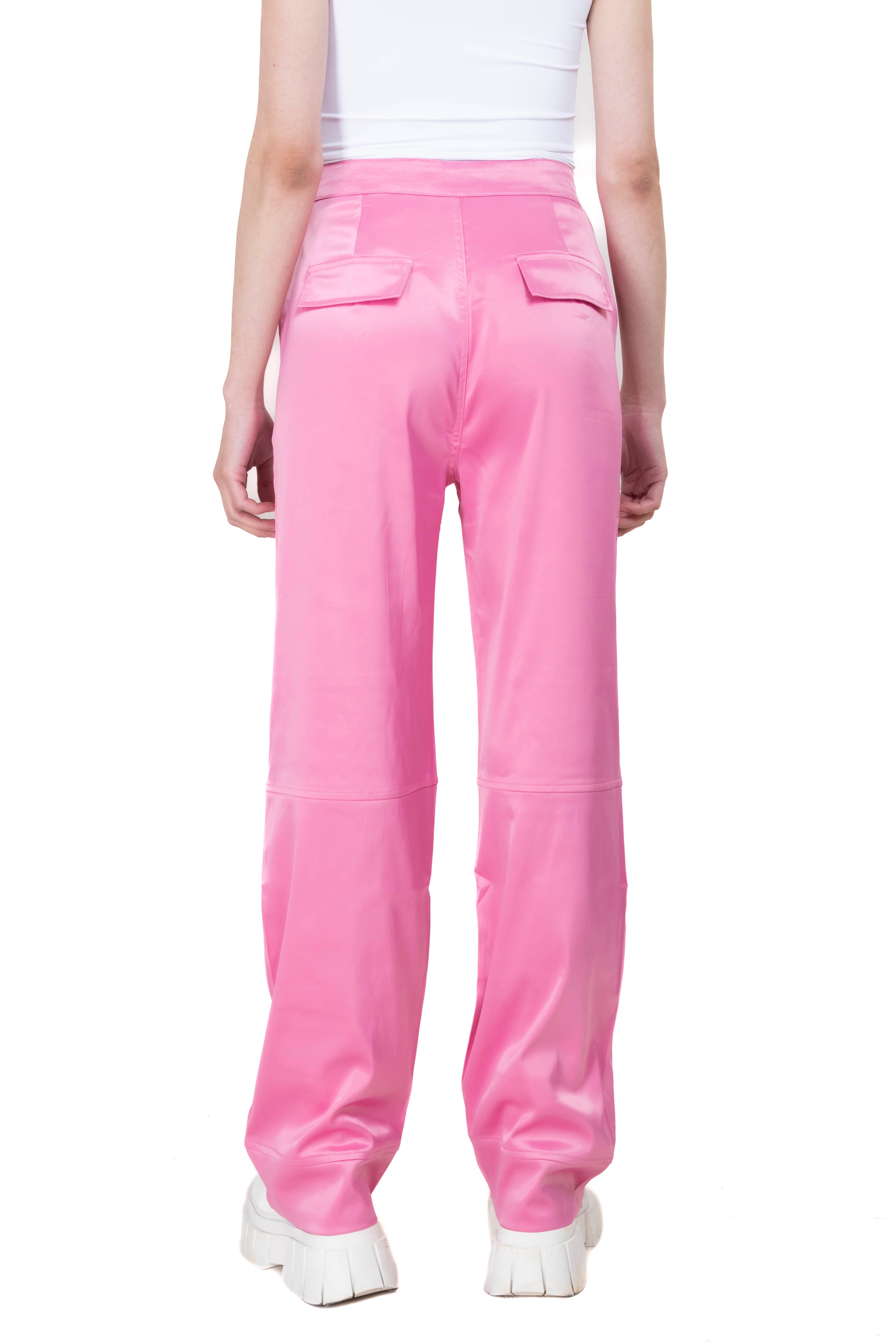 Straight satin pants PINK