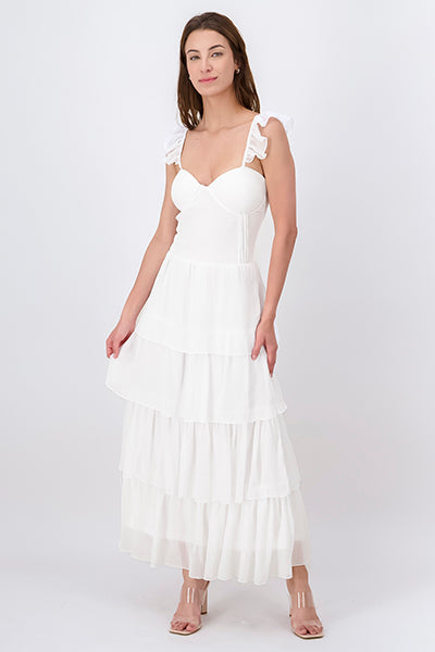 Maxi Dress Olanes Capas WHITE