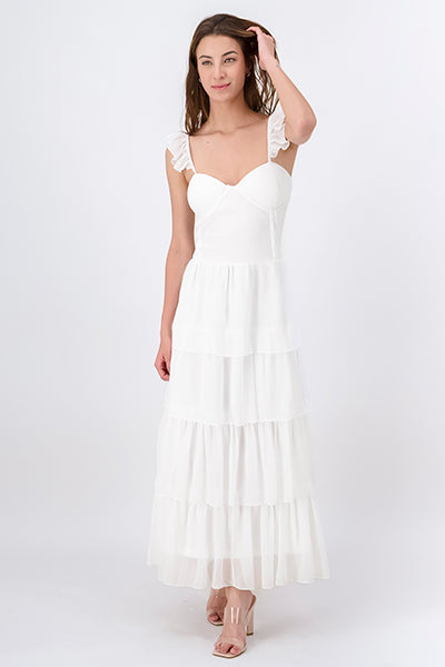 Maxi Dress Olanes Capas WHITE