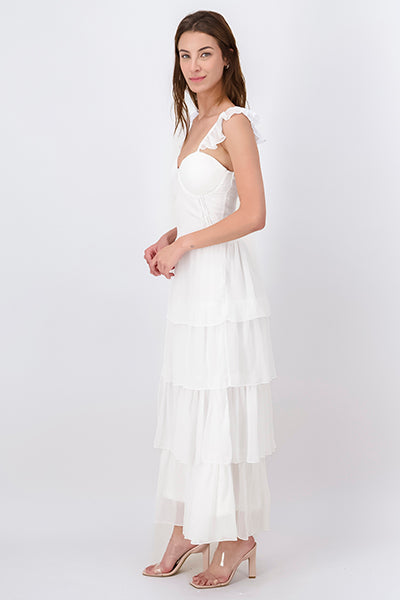 Maxi Dress Olanes Capas WHITE