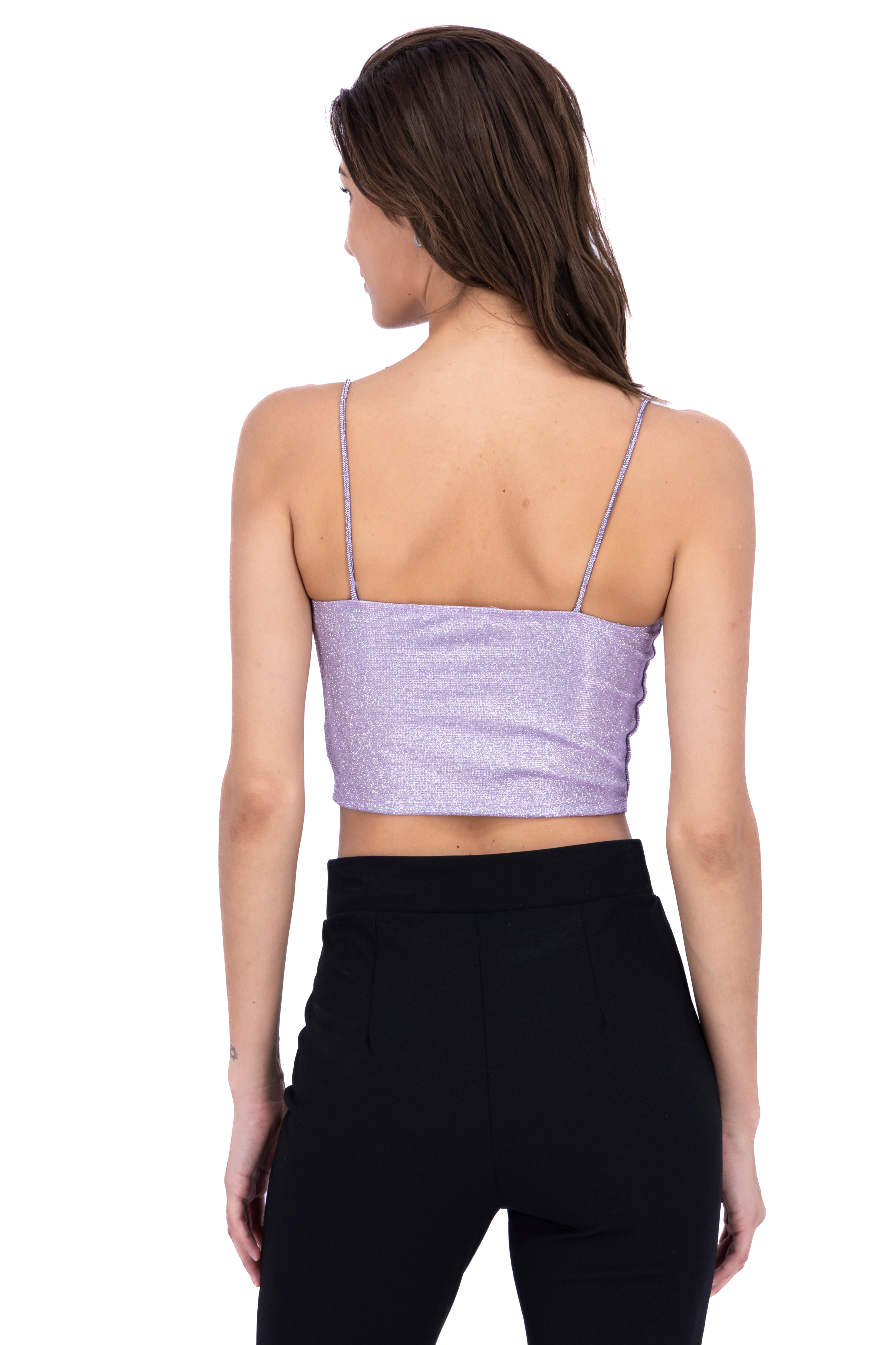 Top brillos tirantes brillos MORADO