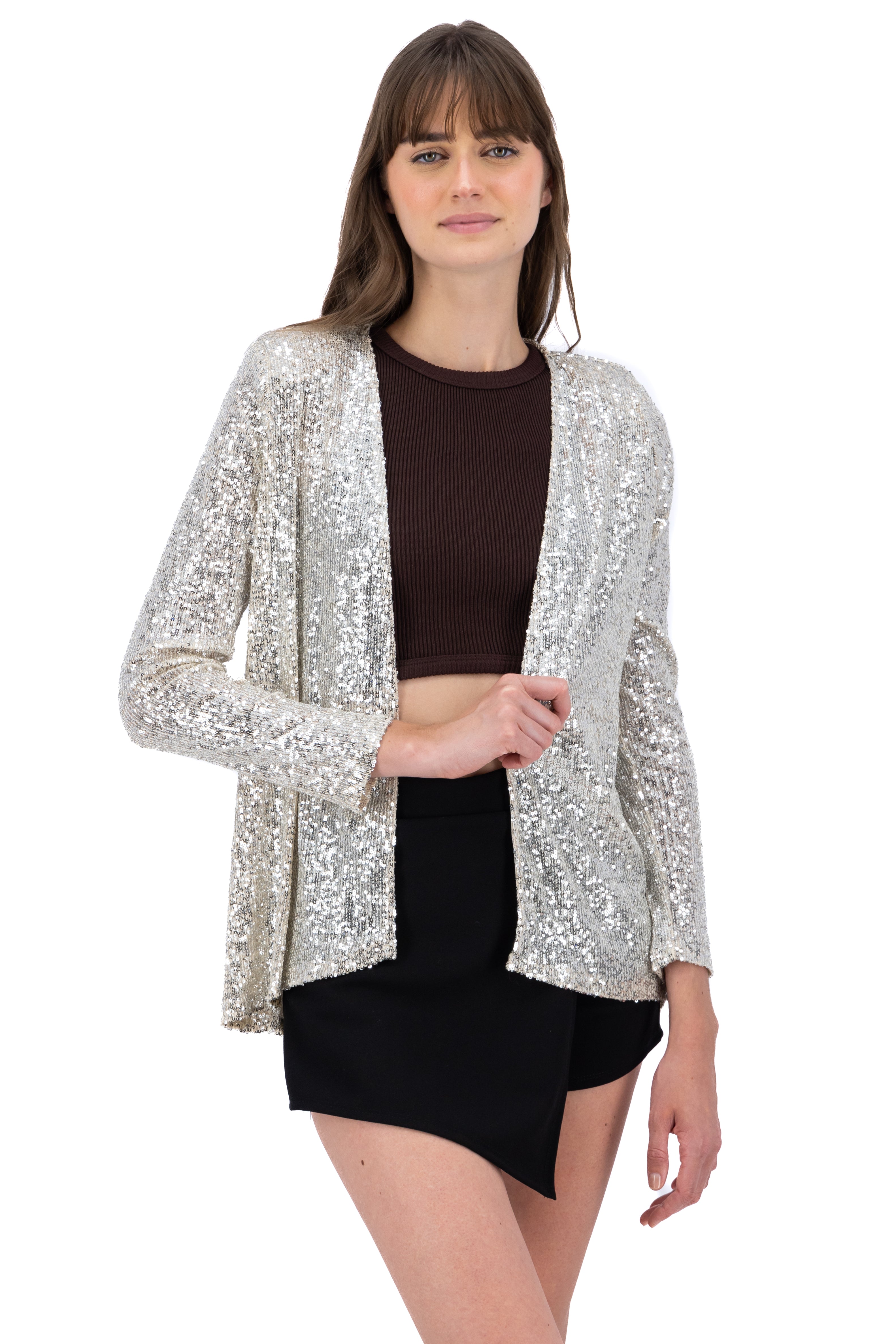 Cardigan Lentejuelas Drapeado CREAM