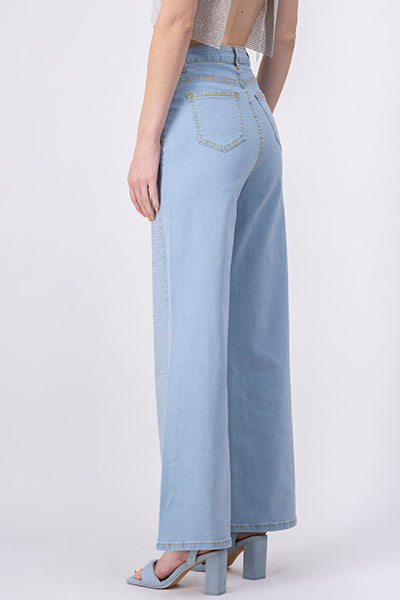 Jeans wide leg effect shine Super bleached