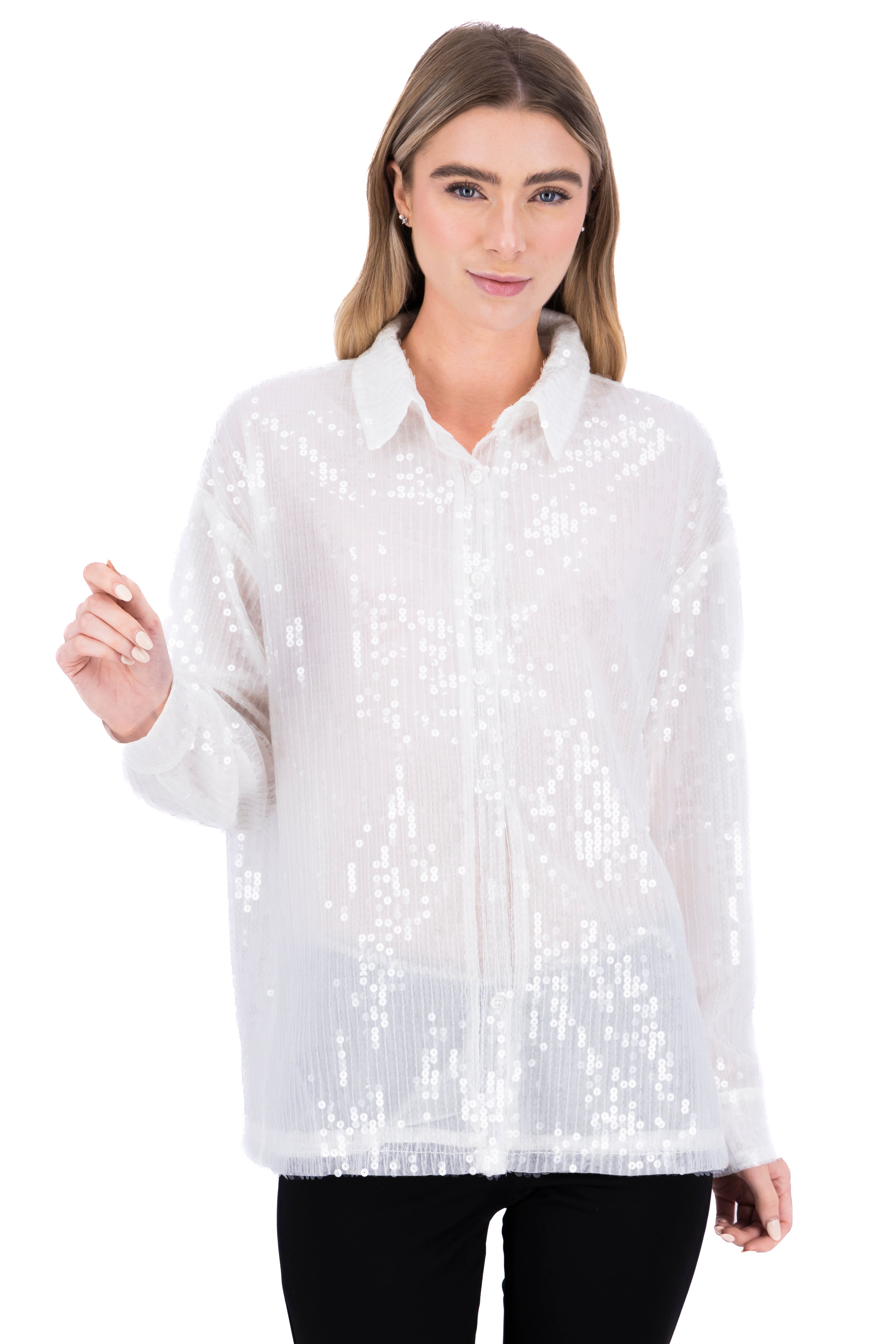 Sequin shirt WHITE