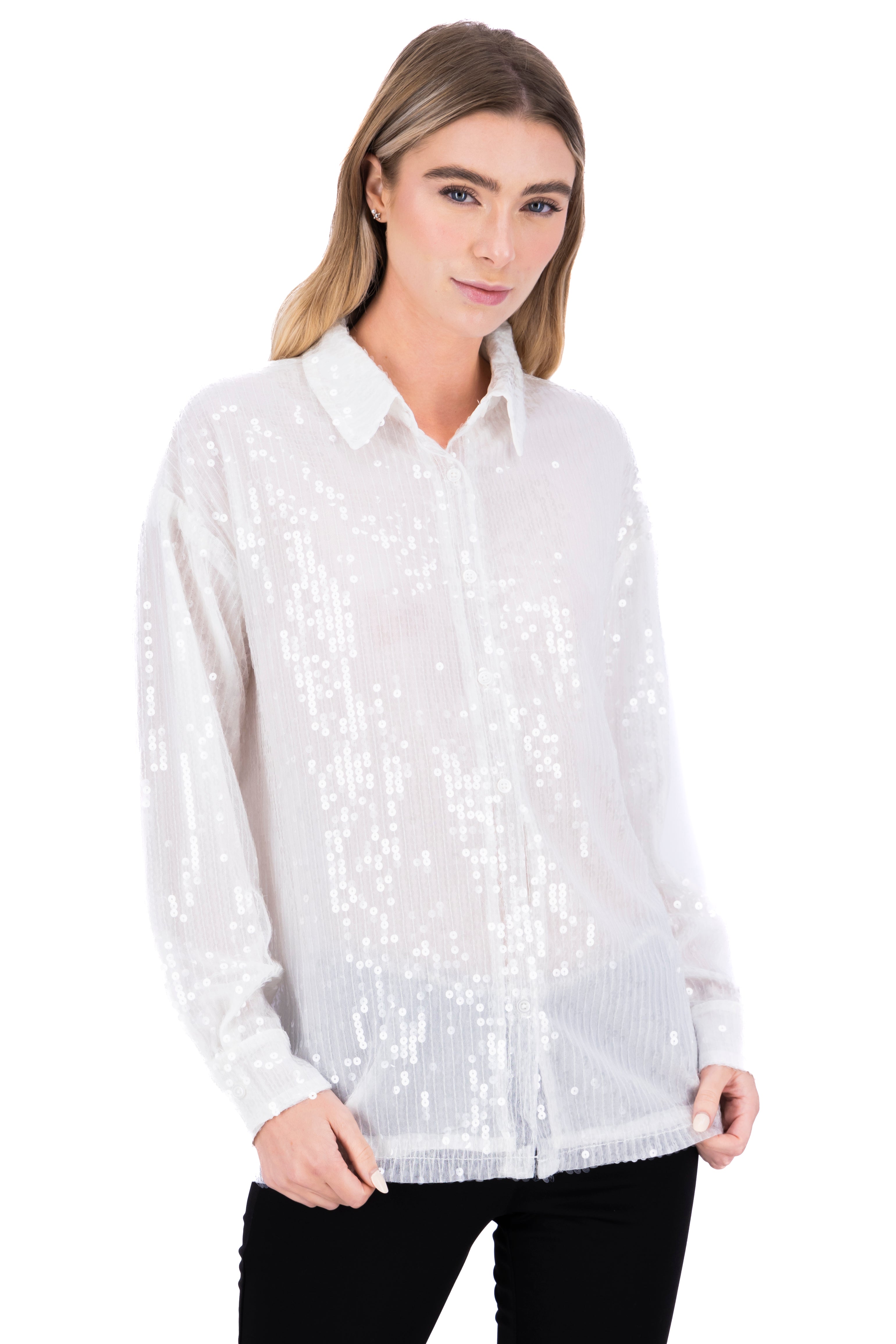 Sequin shirt WHITE