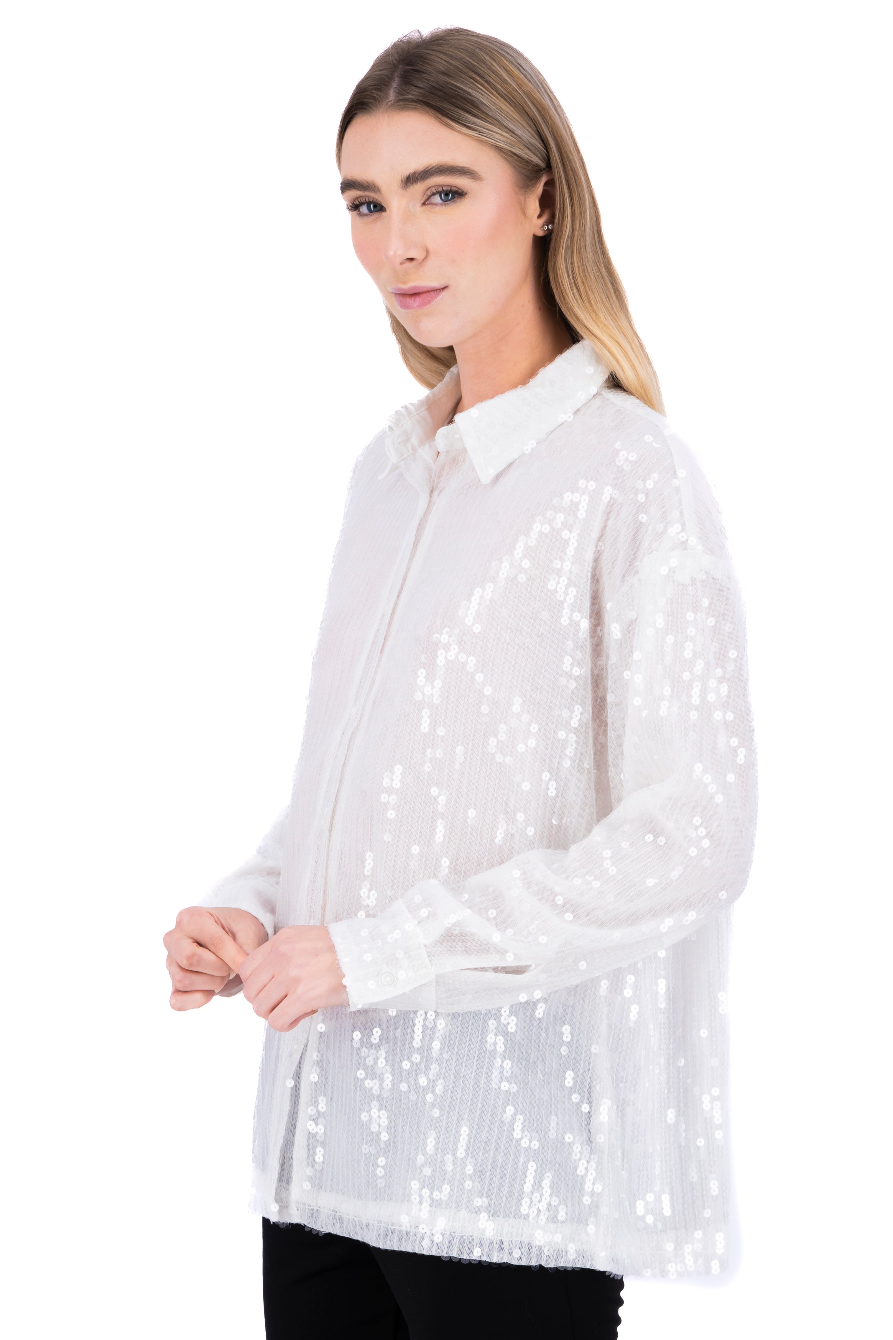 Sequin shirt WHITE