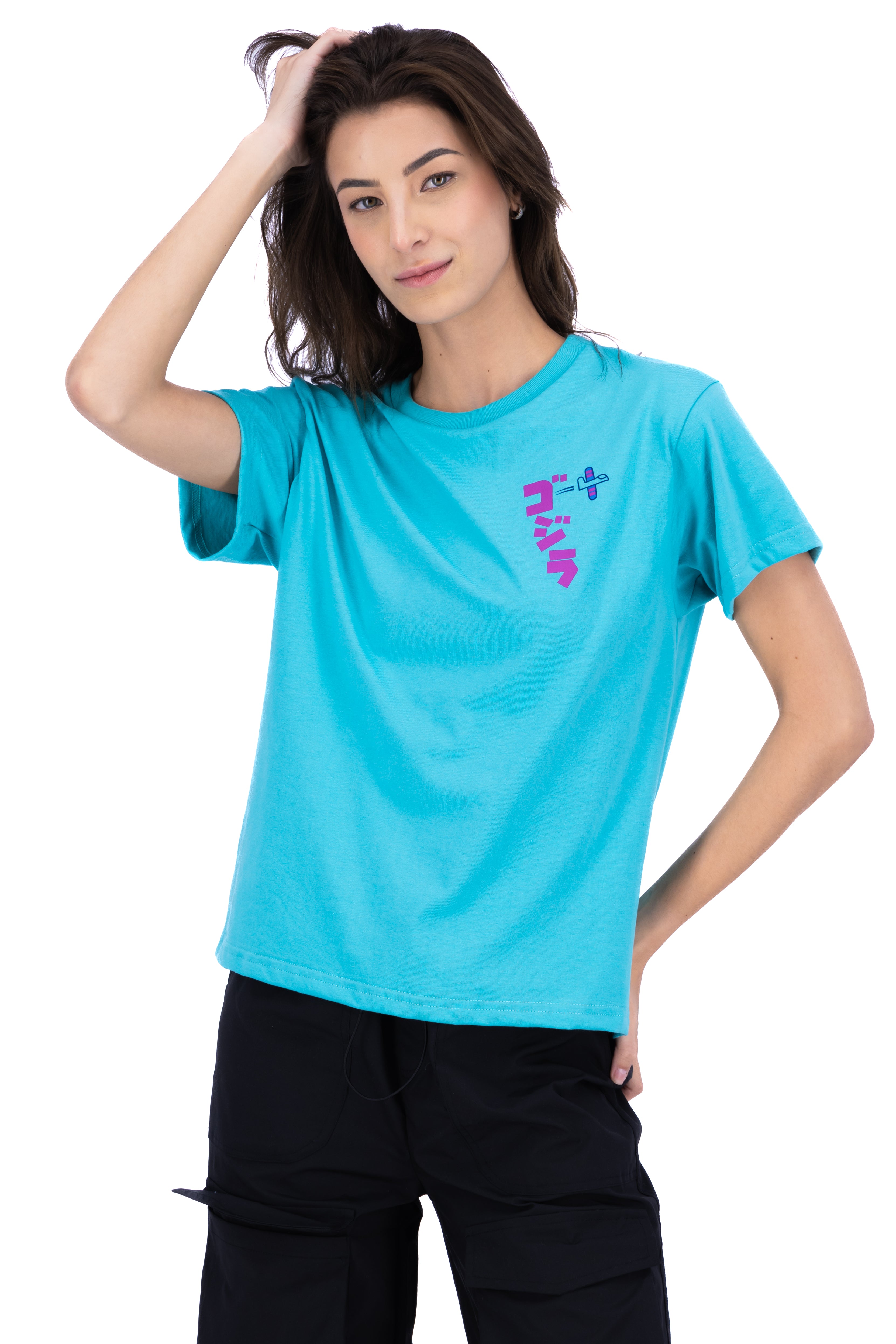 Playera oversize dinosaurio AZUL