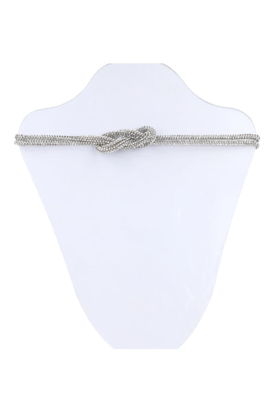 Collar chocker nudo brillos PLATA