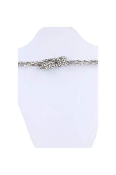 Collar chocker nudo brillos PLATA