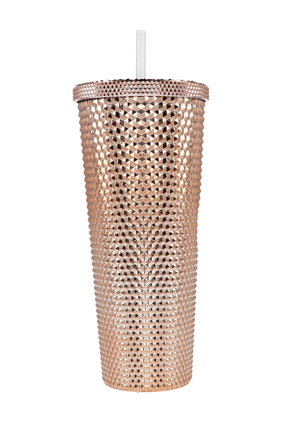 Vaso Diamante Metal 710 Ml ORO ROSA