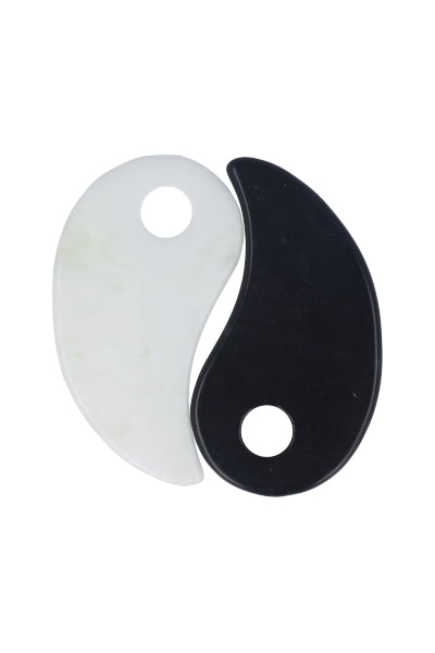 Set 2 gua shas yin yang NEGRO BLANCO