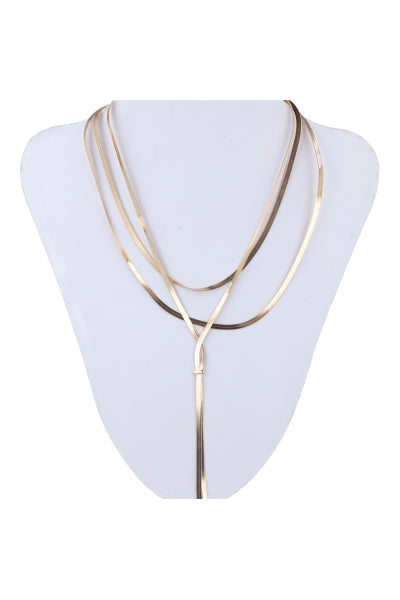 Collar Capas Cadena Plana ORO