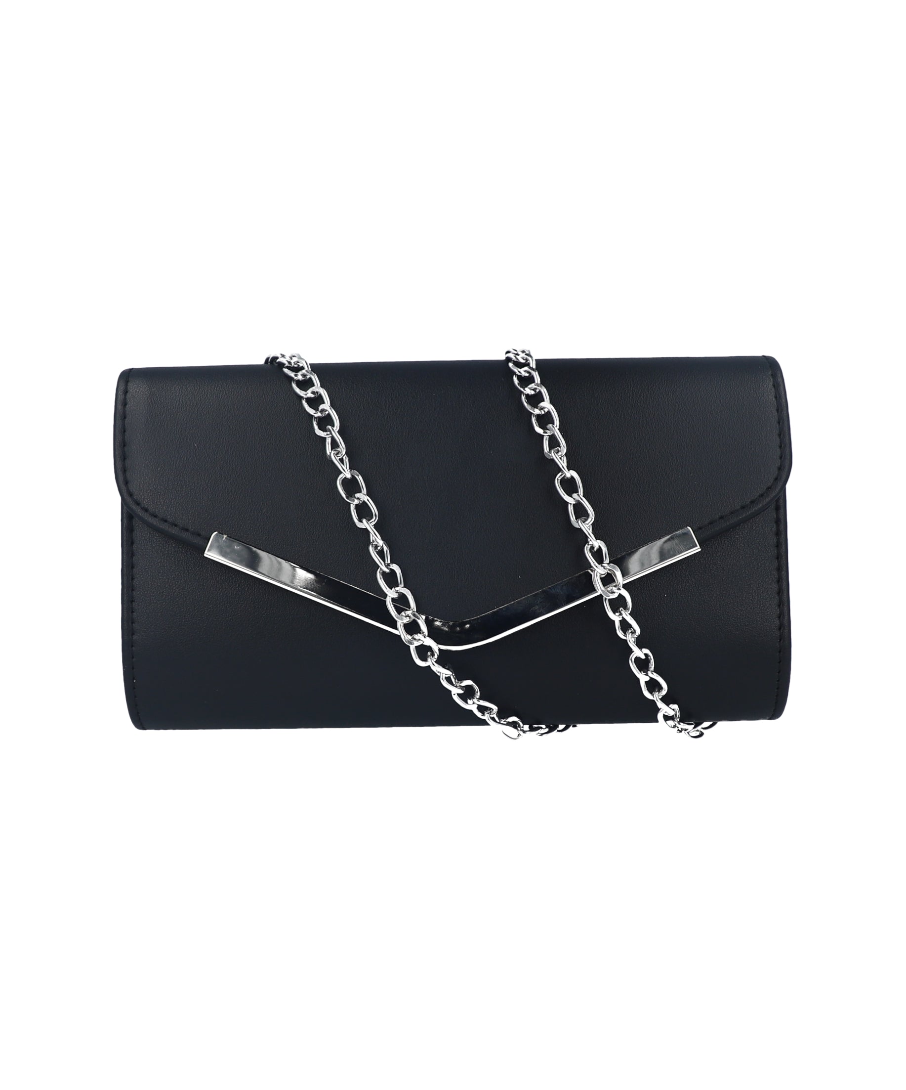 Bolsa clutch detalle metal NEGRO