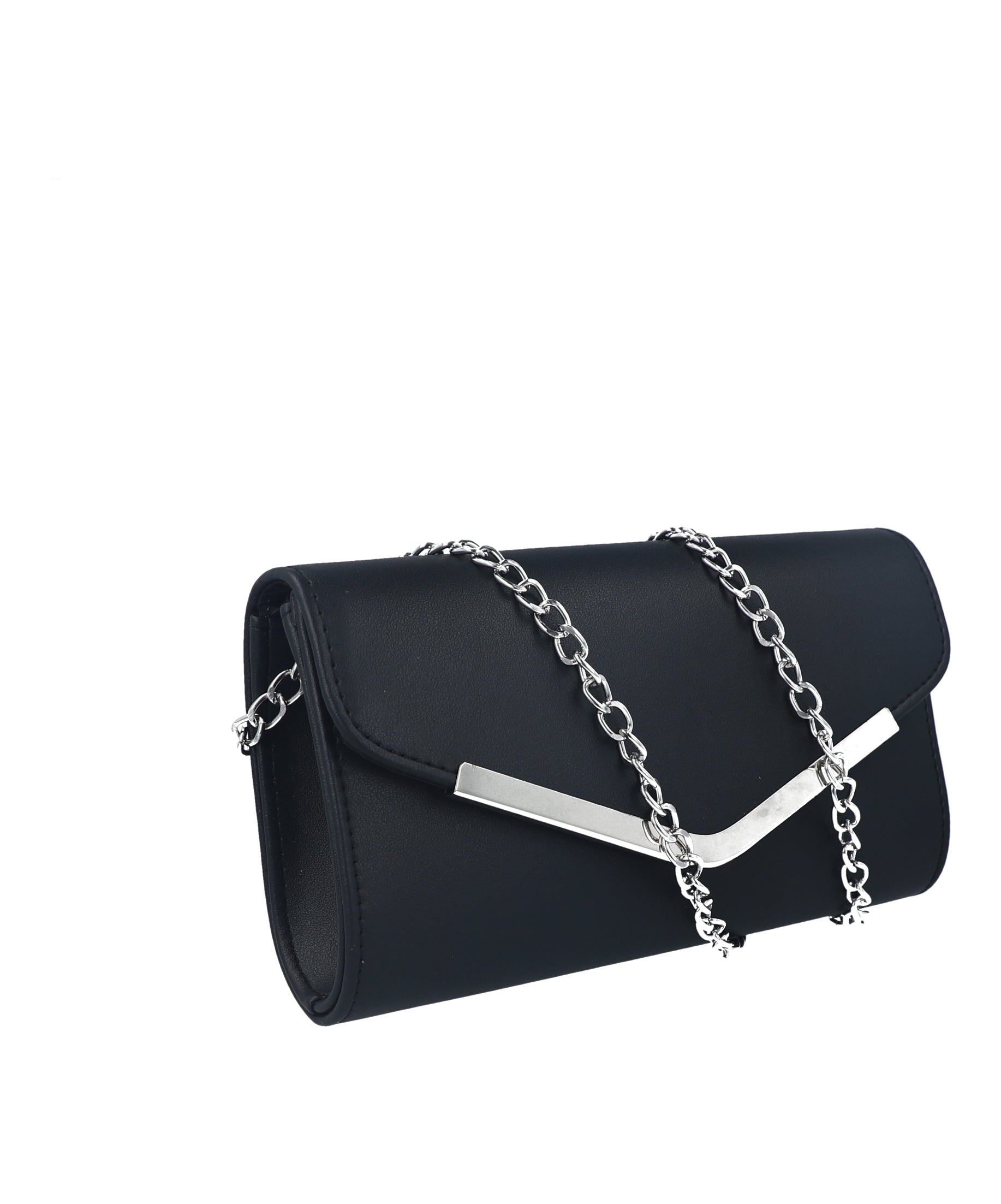 Bolsa clutch detalle metal NEGRO