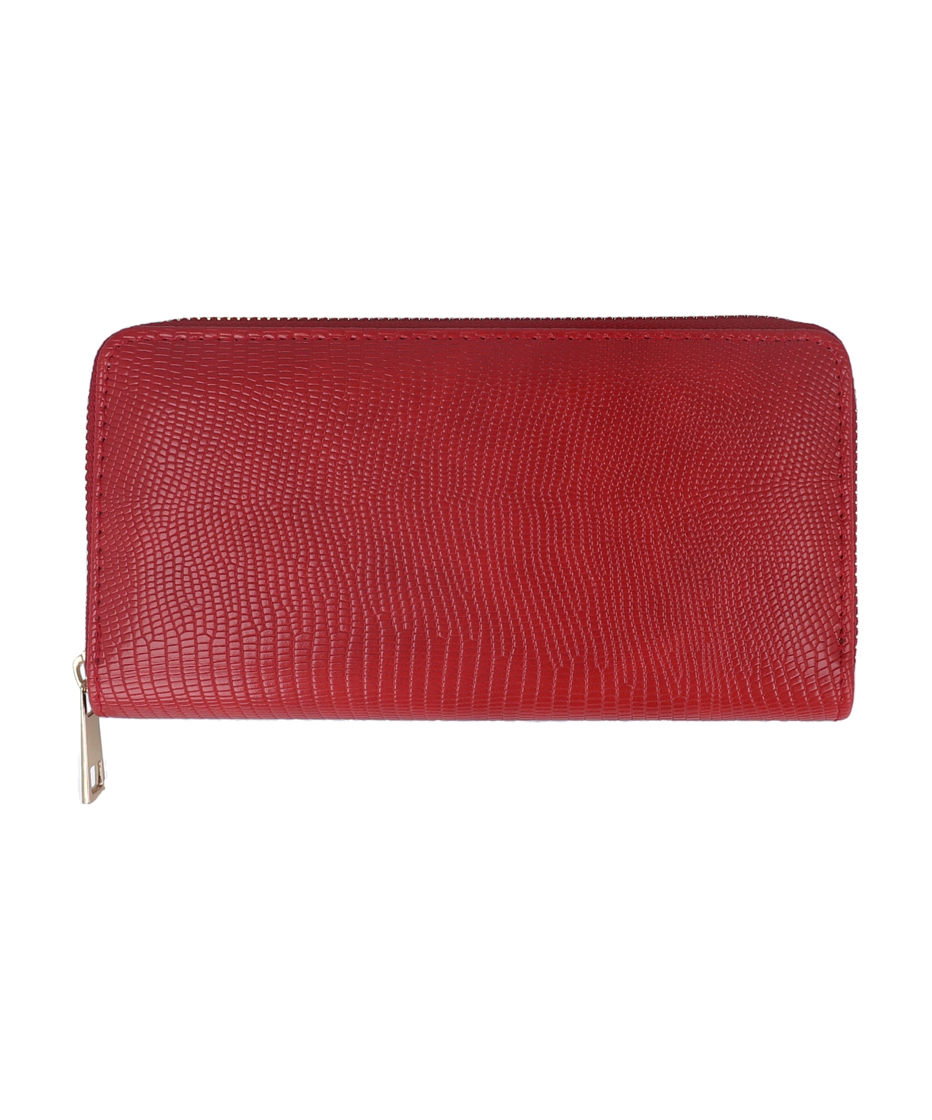 Cartera alargada efecto piel ROJO