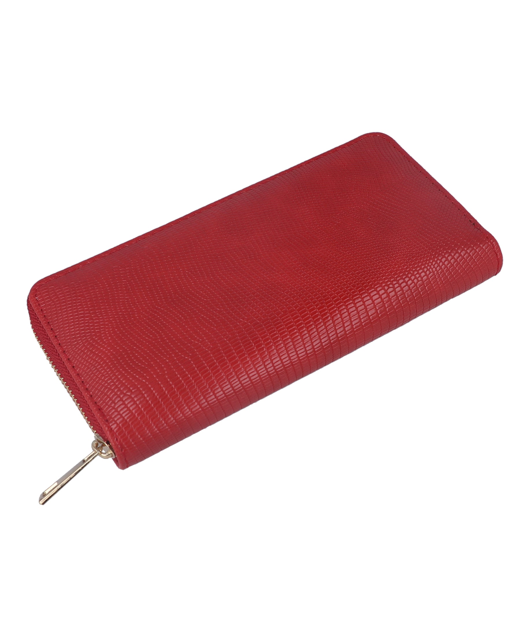 Cartera alargada efecto piel ROJO