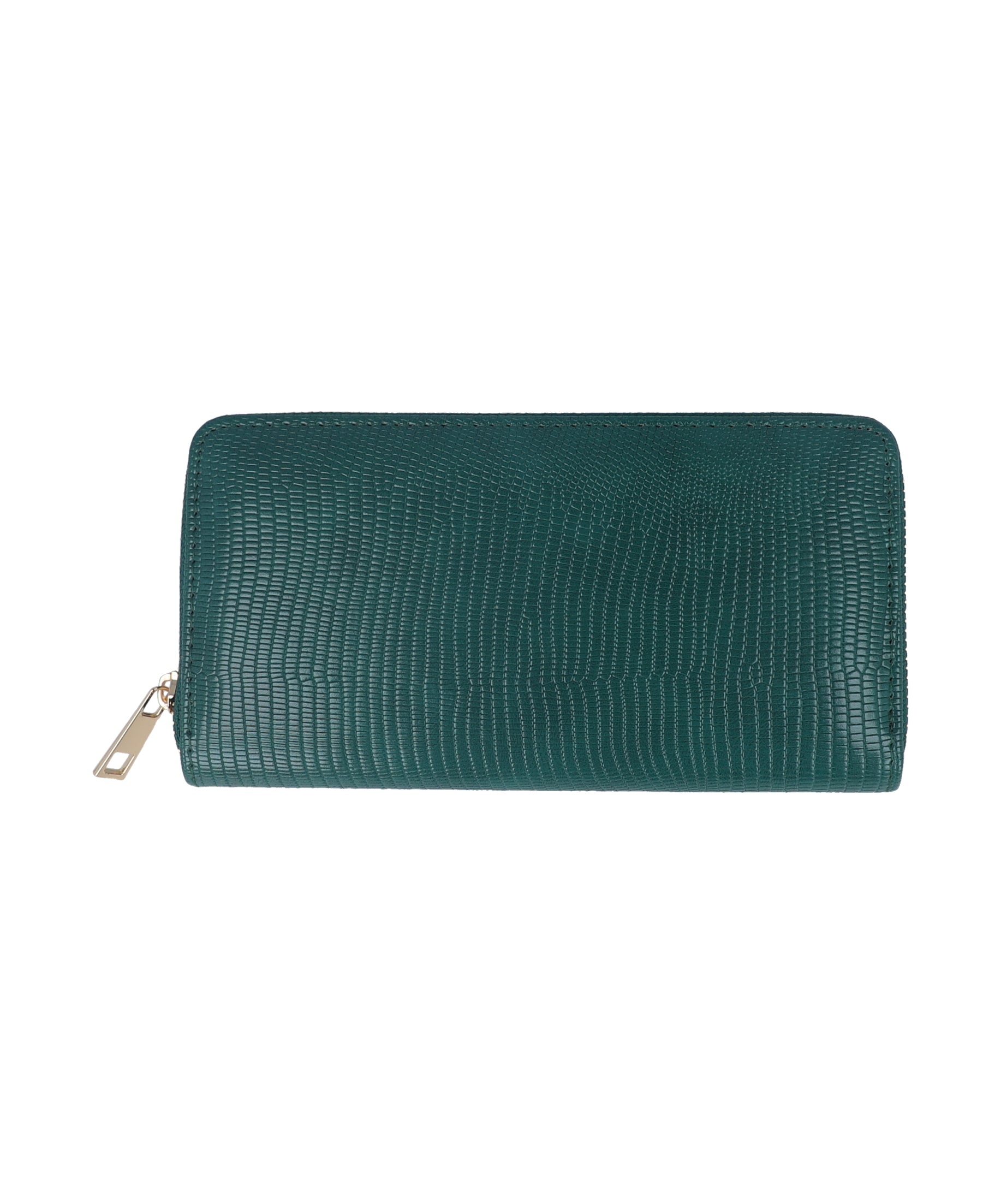 Cartera alargada efecto piel VERDE