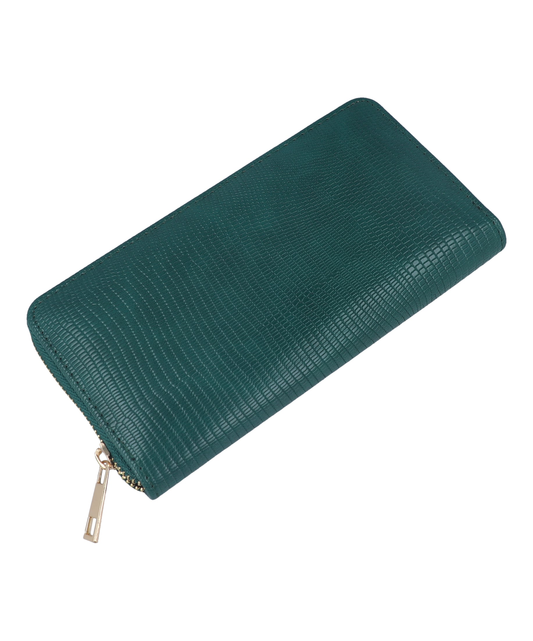 Cartera alargada efecto piel VERDE