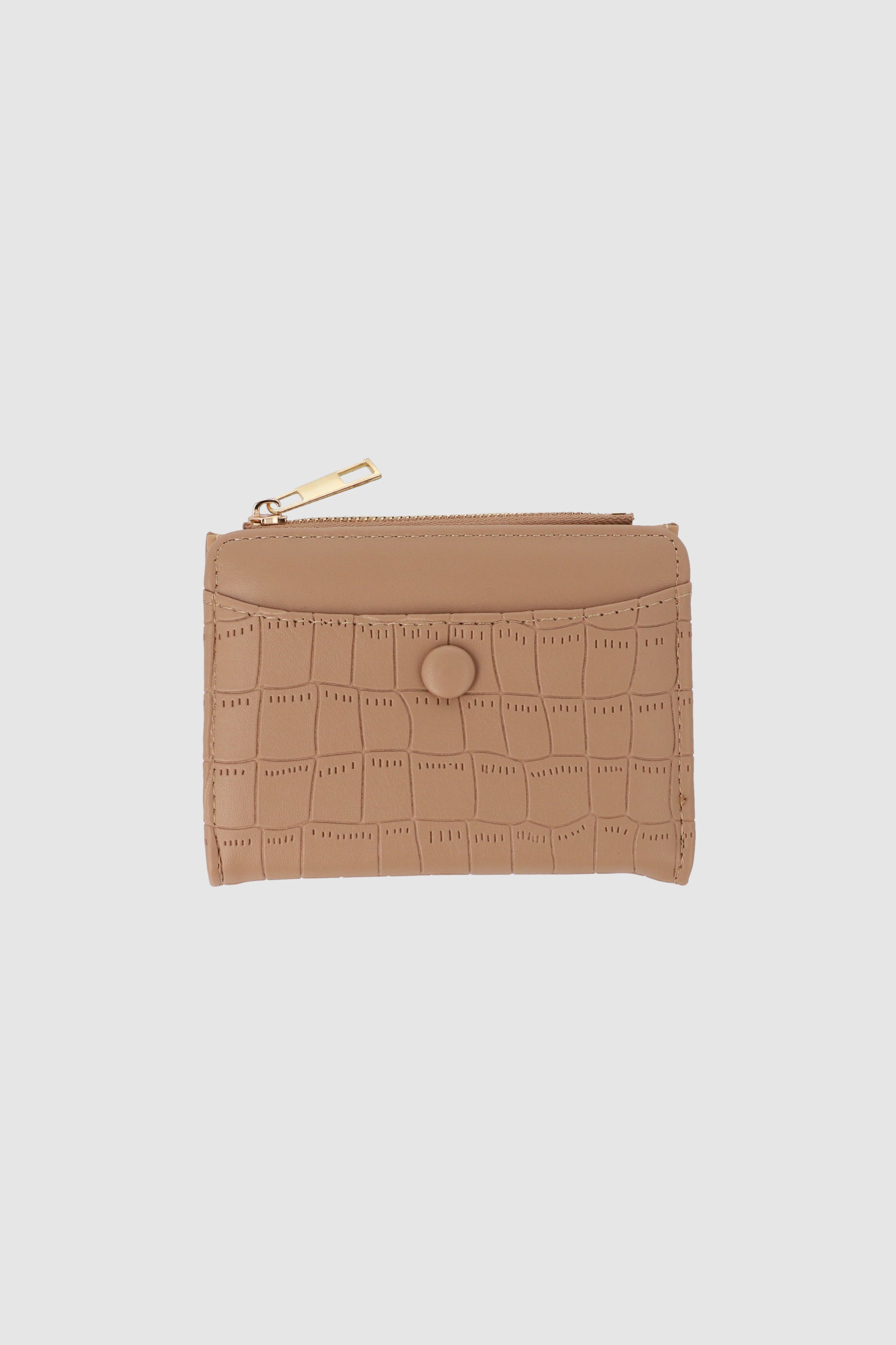 MINI CROCO PORTFOLA button Taupe