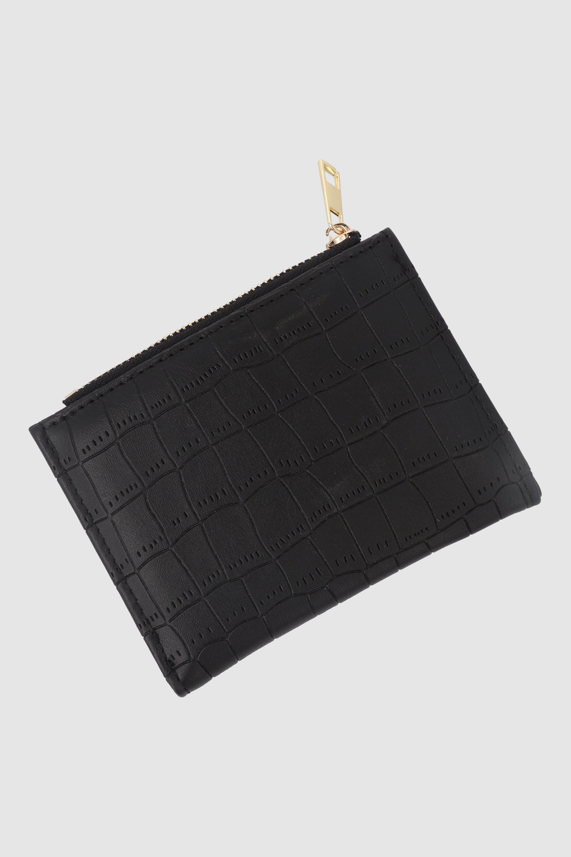 MINI CROCO PORTFOLA button BLACK