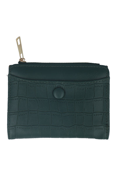 Cartera Mini Croco Botón VERDE